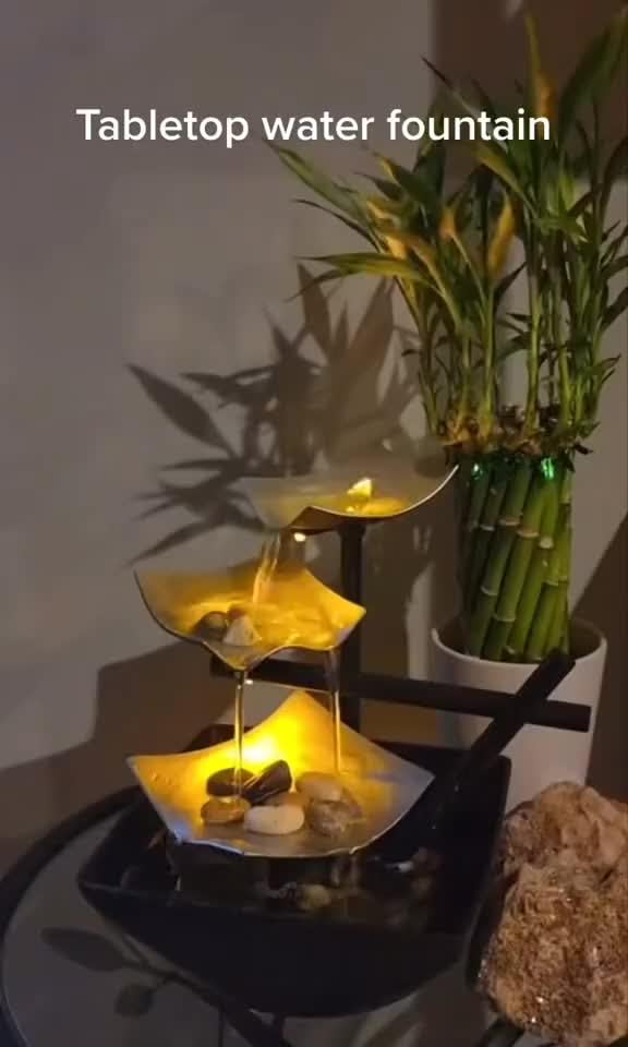 Homedics Tabletop Water Fountain, 3 Tier Indoor Waterfall Fountain customer photo 2