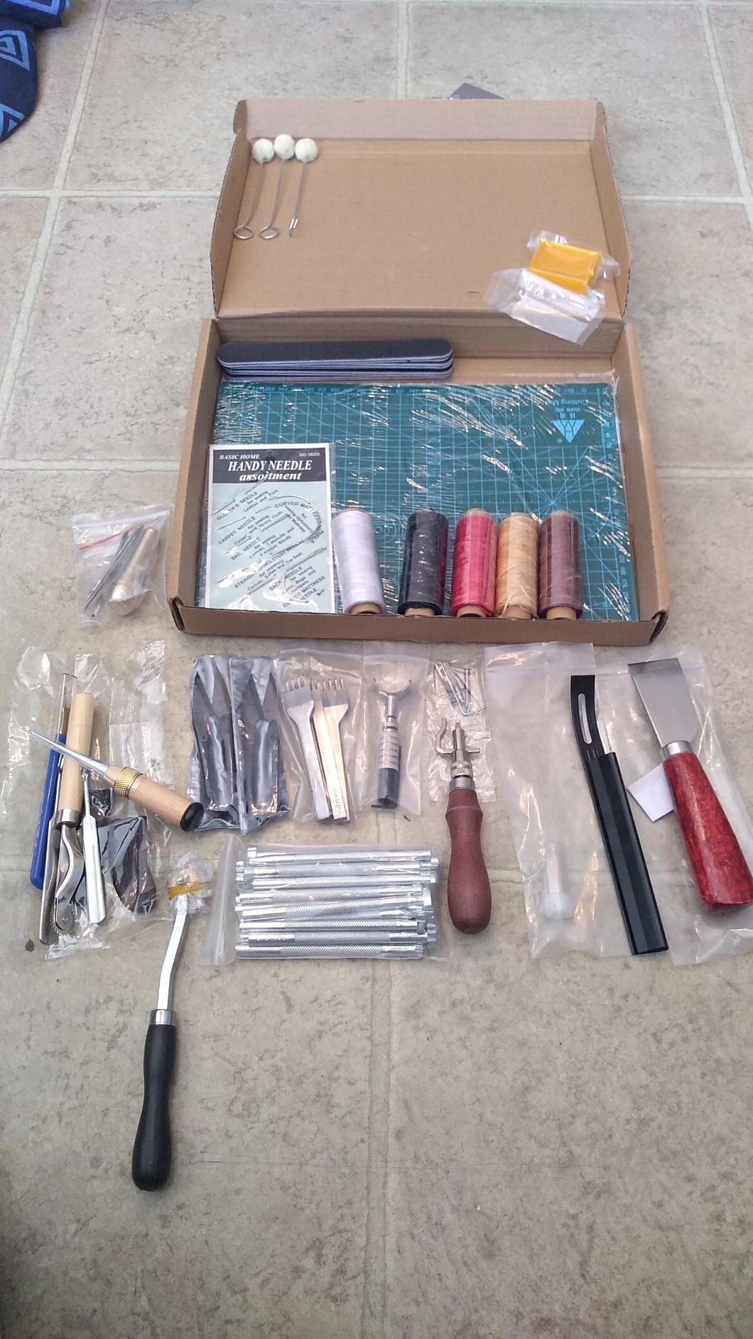 BUTUZE Leather Working Kit, Boxed Leather Tooling Kit, Leather Crafting Tool Kit, Cutting, Punching, Carving, Heavy Duty Leather Sewing Kit Professional Leather Working Tools and Supplies customer photo 2