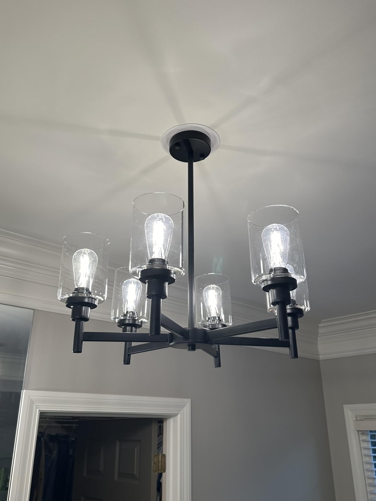Black Farmhouse Chandeliers for Dining Room Light Fixtures Over Table customer photo 2