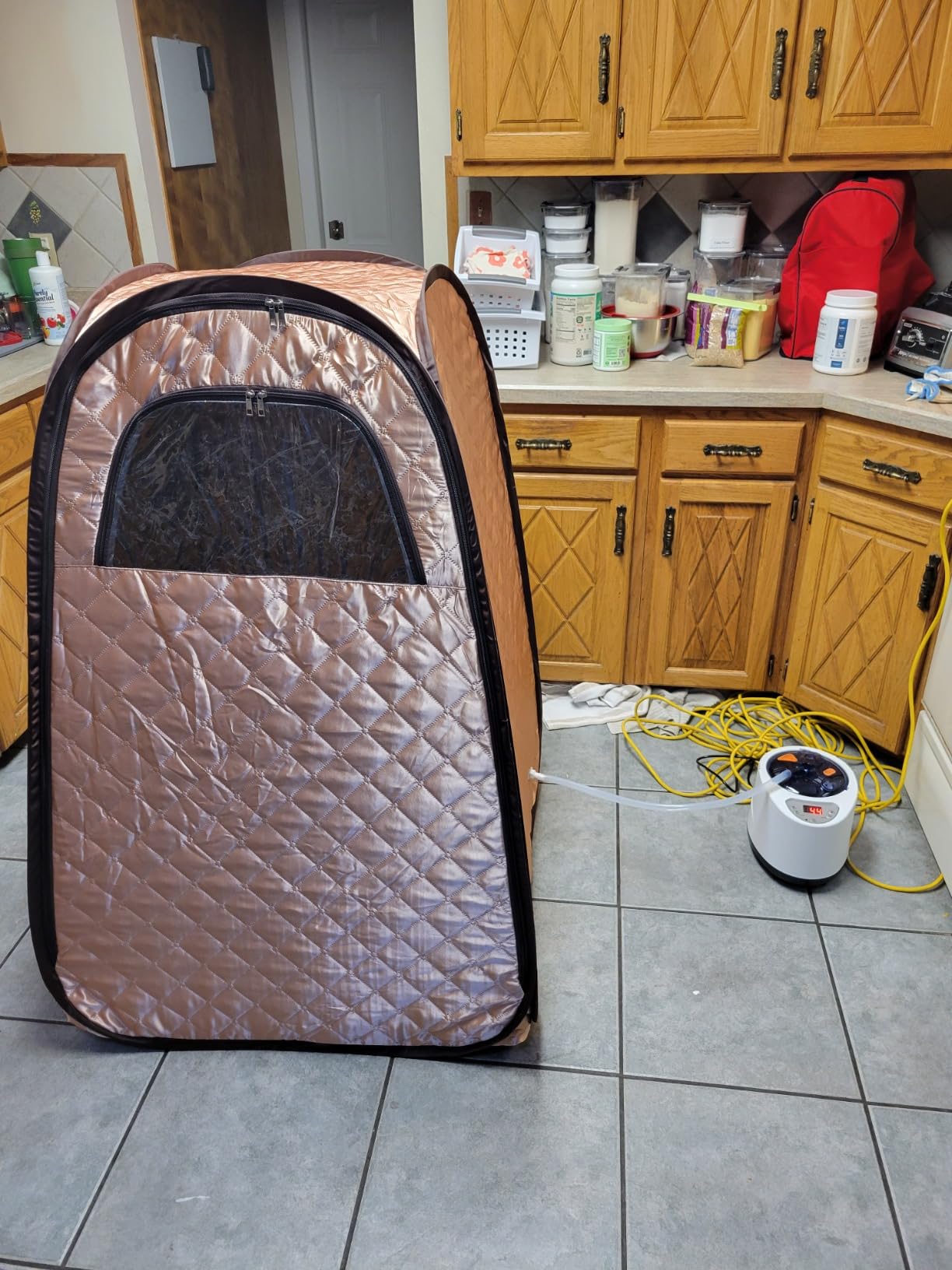 Upgraded 2 Person Portable Sauna, Portable Steam Sauna for Home, Personal Sauna Box Full Body with 1000W 2.6L Steam Generator, 99 Minute Timer, 2 Folding Chairs, Remote Control Included customer photo 1