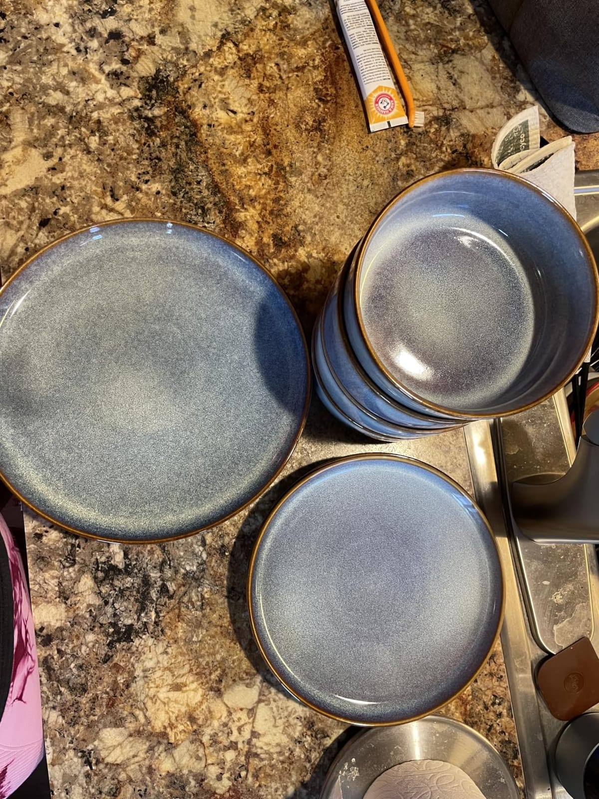 vancasso PLAYA Plates and Bowls Sets, 24 Pieces Grey-Blue Dinnerware Sets for Kitchen, Reactive Glaze Dishes Set for 8, Dishwasher and Microwave Safe customer photo 2