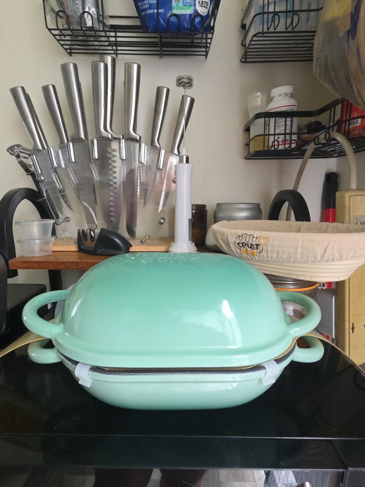 CRUSTLOVE 5 QT Enameled Dutch Oven for Bread Baking with Lid & Baking Set customer photo 1