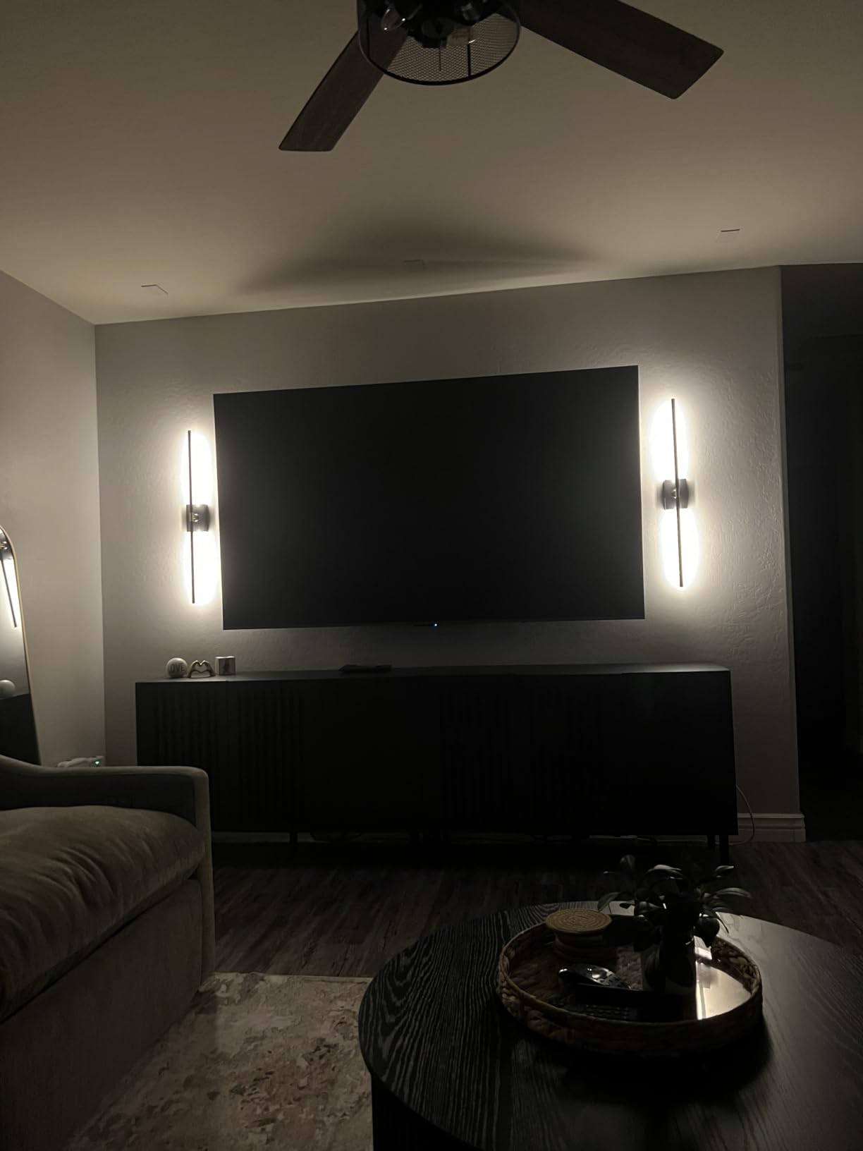 iThird Battery Operated Wall Sconces Set of 2, 10000mAh, Black customer photo 2