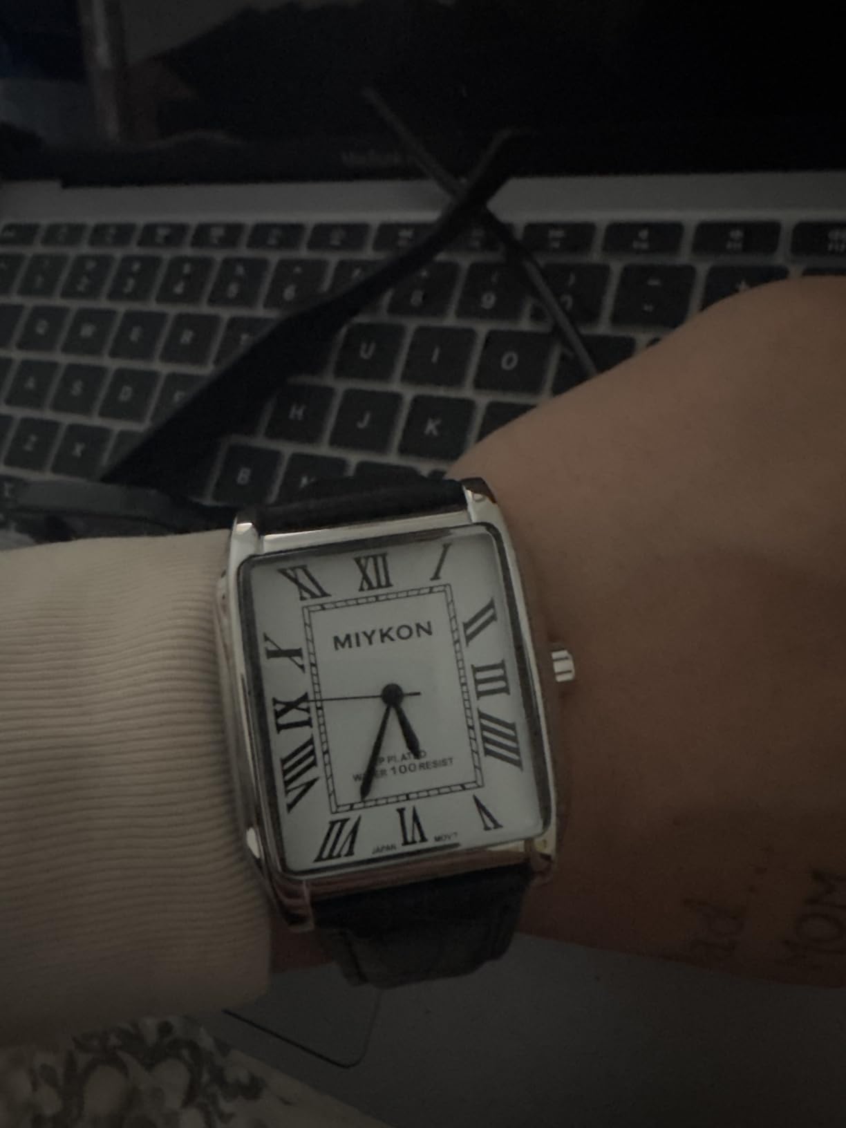 Miykon Men Vintage Tank Dress Watch, Genuine Leather Strap, Water Resistant customer photo 1