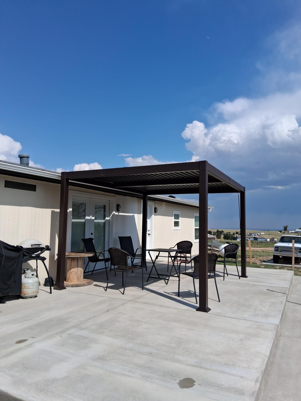 PURPLE LEAF Outdoor Louvered Pergola 10' x 12' Patio Aluminum Gazebo Bronze customer photo 2