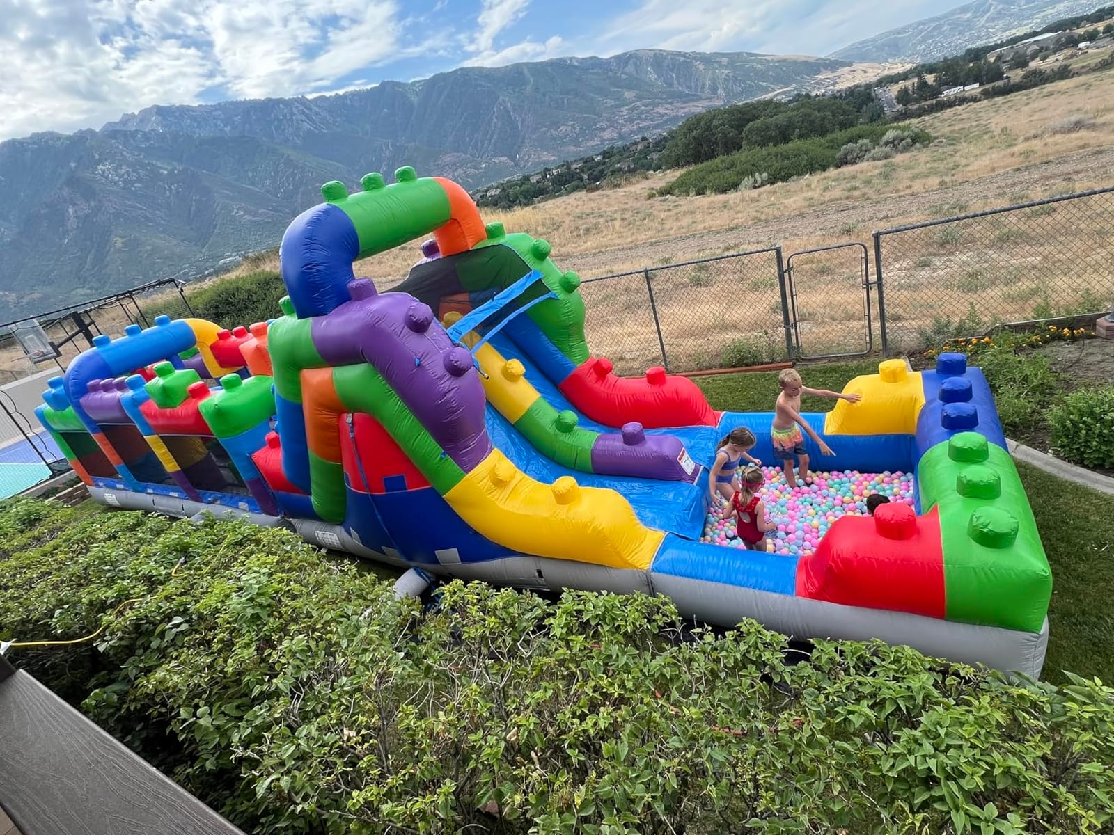 HeroKiddo 42ft Block Party Inflatable Obstacle Course Dual Lane Water Slide customer photo 2