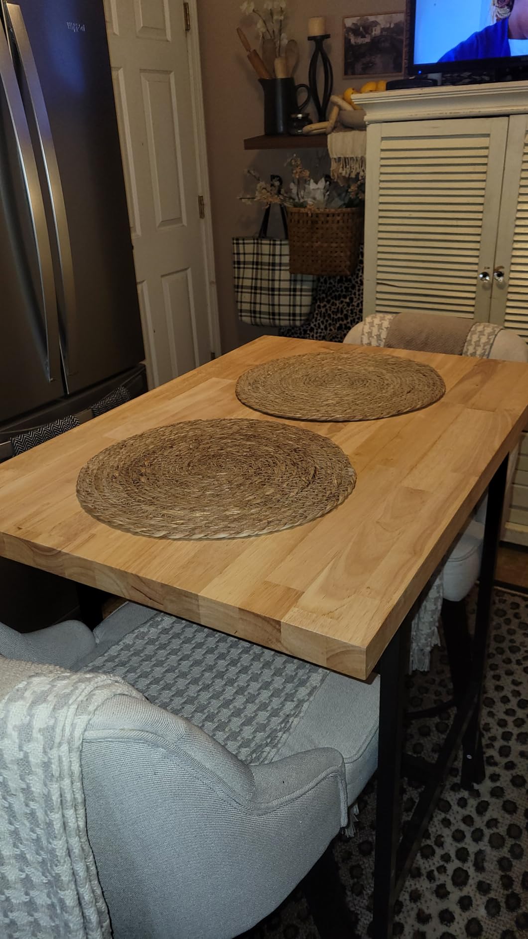 36''L x 25''W x 1.5''Th Hevea Solid Wood Butcher Block Countertop, Butcher Block Table Top for DIY Washer Dryer/Island/Kitchen Countertop (Unfinished) customer photo 1