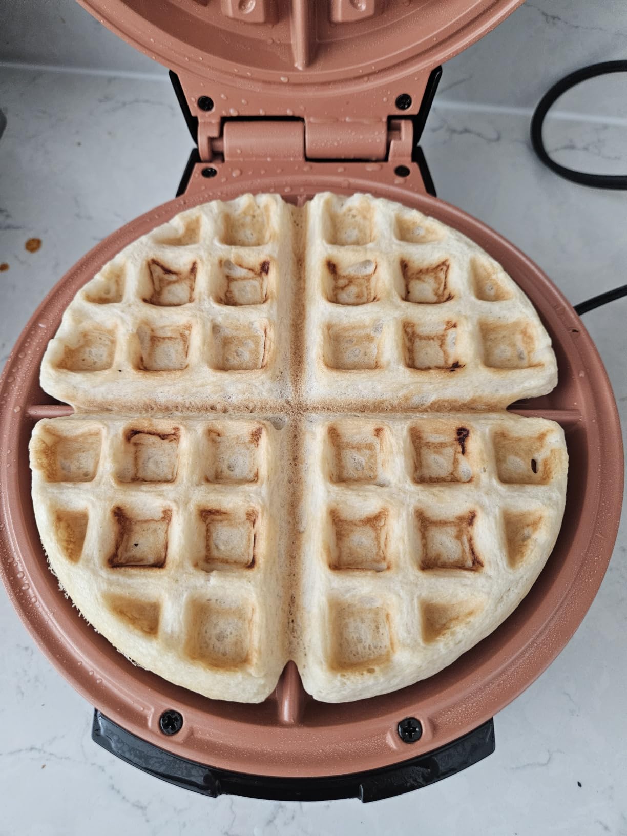 Gourmia Belgian Waffle Maker - Nonstick Ceramic Plates, Stainless Steel customer photo 2