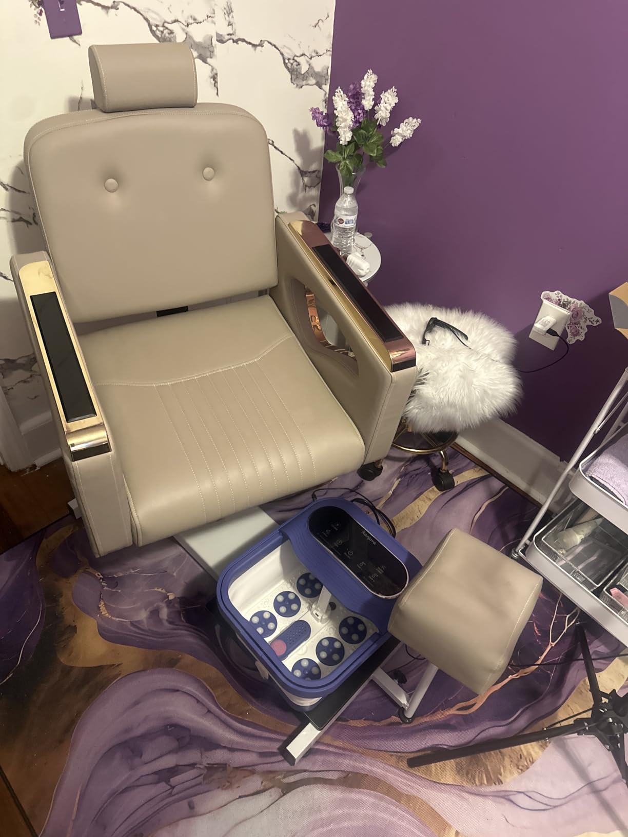 No Plumbing Pedicure Chair, Reclining Foot Spa Station customer photo 2