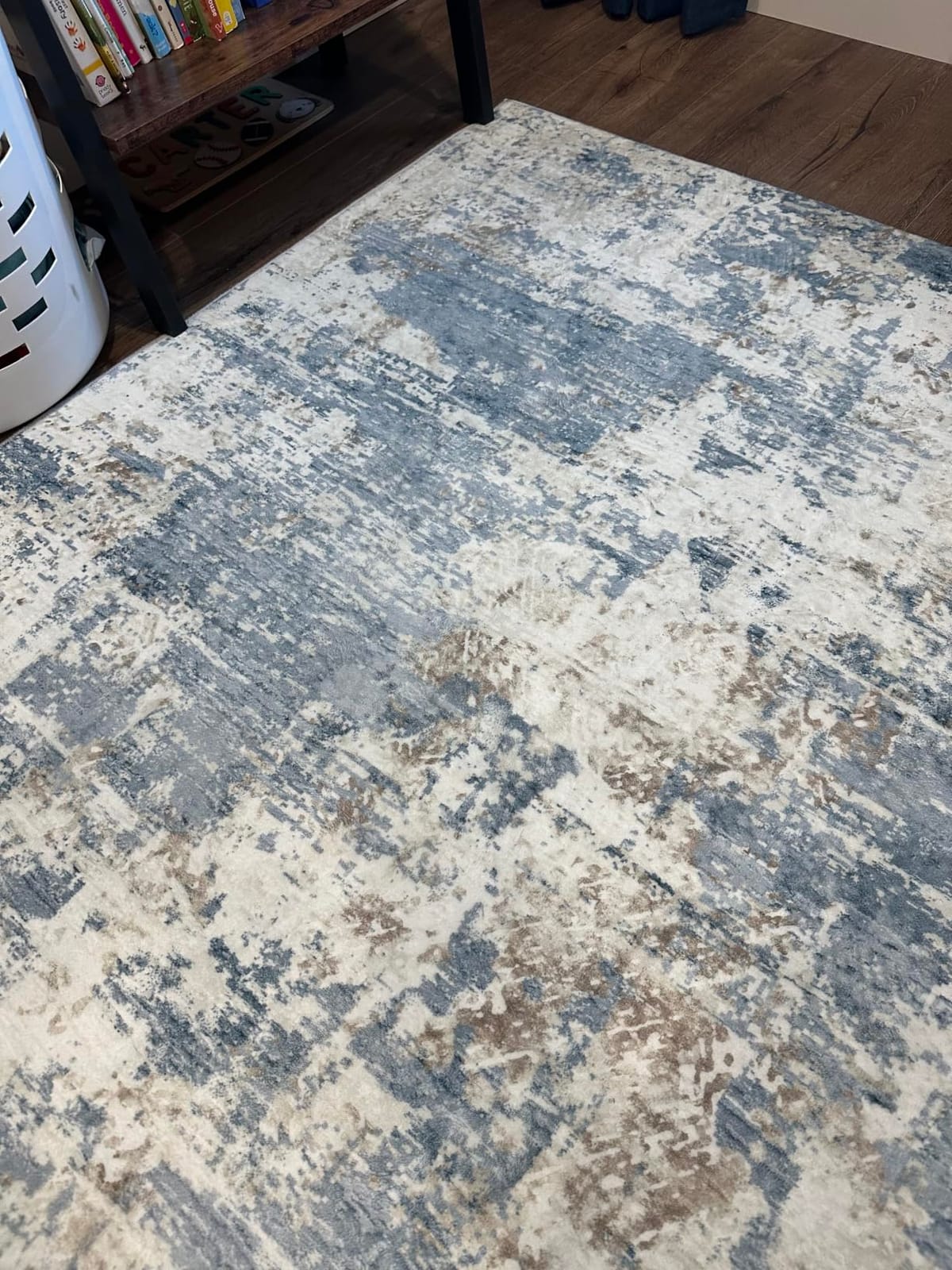 XLUEZ 8x10 Area Rugs for Living Room, Washable Modern Abstract Large Area Rug Neutral Soft Non Slip Kids Rug Stain Resistant Indoor Carpet for Bedroom Nursery Dining Children's Room(Blue, 8'x10') customer photo 1