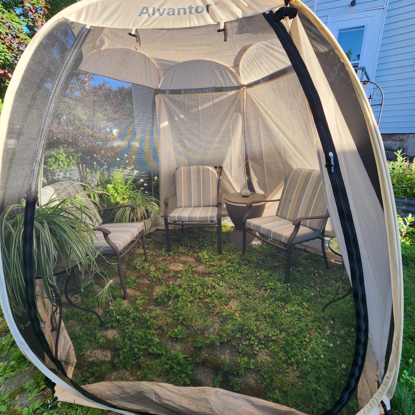 Alvantor Pop Up Screen House Tent, Instant Outdoor Gazebo with Mosquito Netting & UPF 50+ Sun Protection, Portable Canopy Shelter for Patio, Backyard, Camping (2-10 Person) customer photo 1