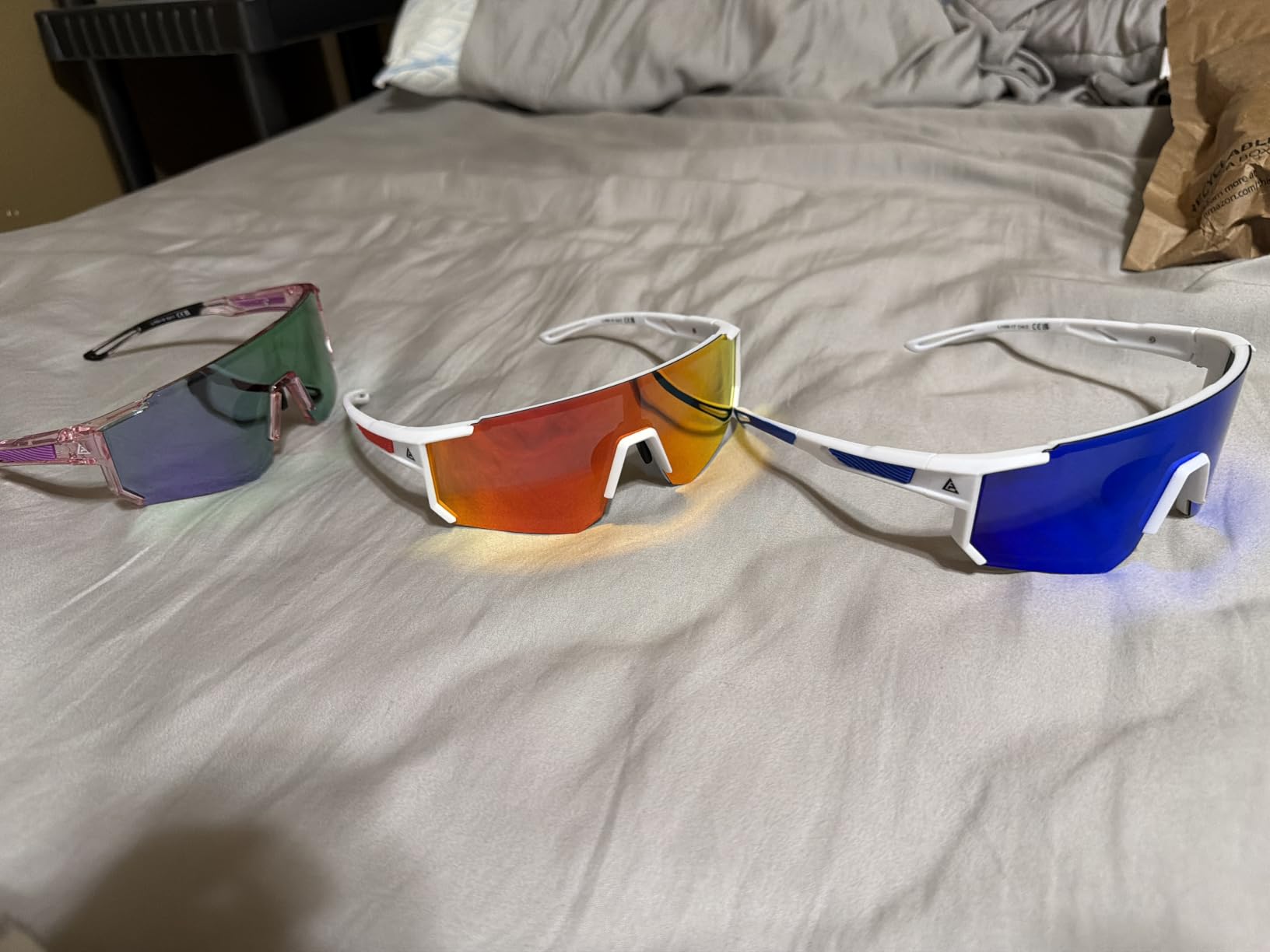 Polarized Sports Sunglasses for Men Women, UV400 Protection Mens Sunglasses Wrap Around Sun Glasses for Cycling Running customer photo 1