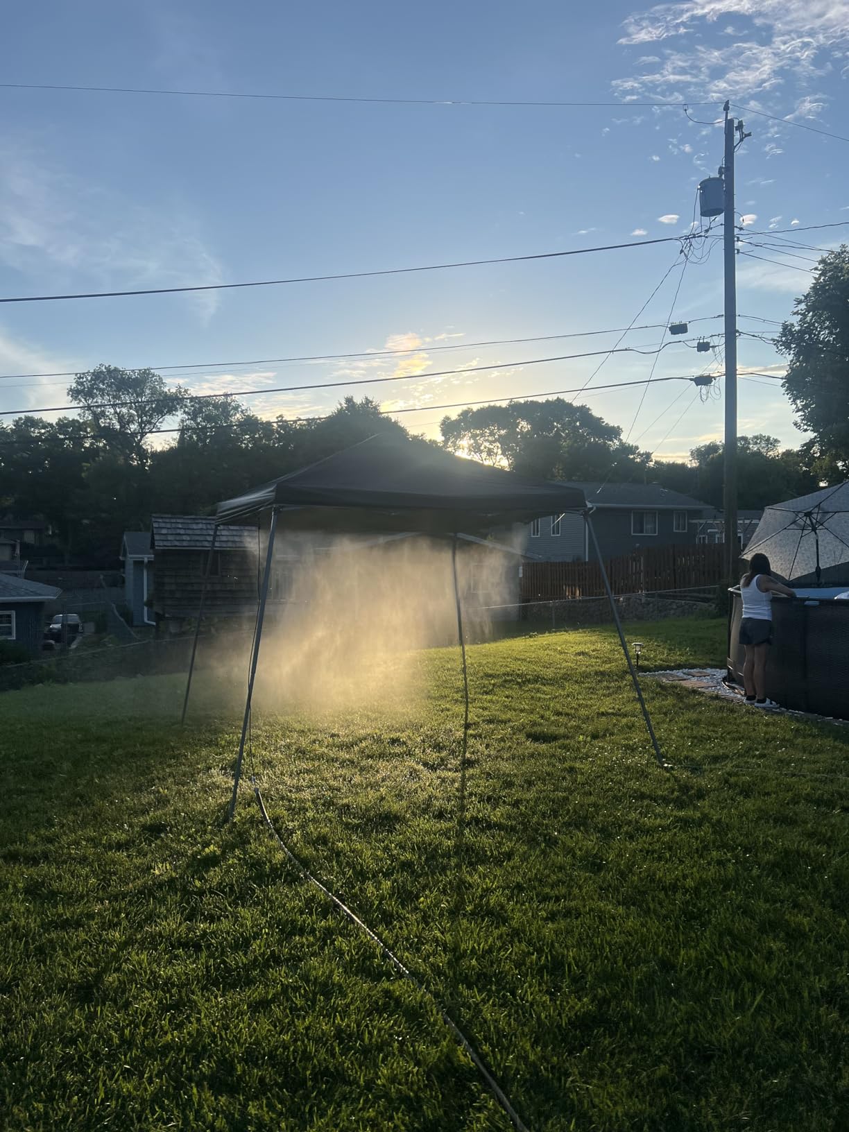 Bonviee 100FT Misters for Outside Patio, 28 Nozzles, 3/4 Inch Brass Adapter customer photo 2
