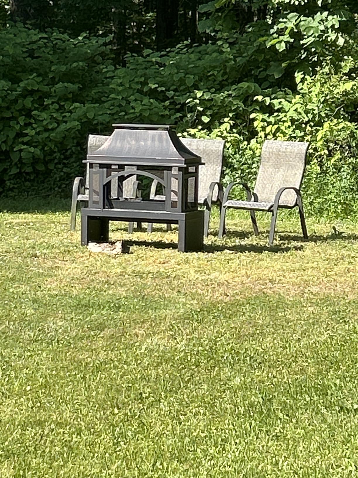 Panovue 39 Inch Fire Pits with Outdoor Chimney and Wood Storage customer photo 2