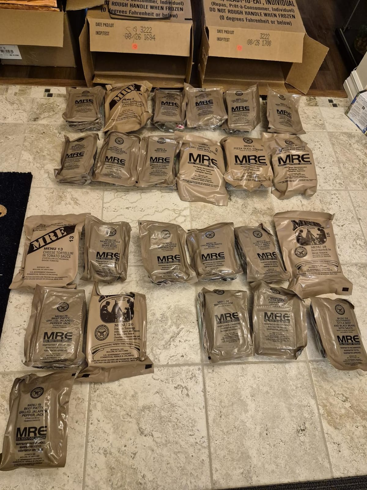 2026 Inspection MRE, U.S. MRE Meals, Emergency Supplies, Emergency Food Supply, Survival Food w/Flameless Heater, Ready Meals (Variety Pack of 24) – (A & B Case Fresh Stock) MREs have 10 Year Shelf Life From Inspection Date – 2023 Pack / 2026 Inspection customer photo 2