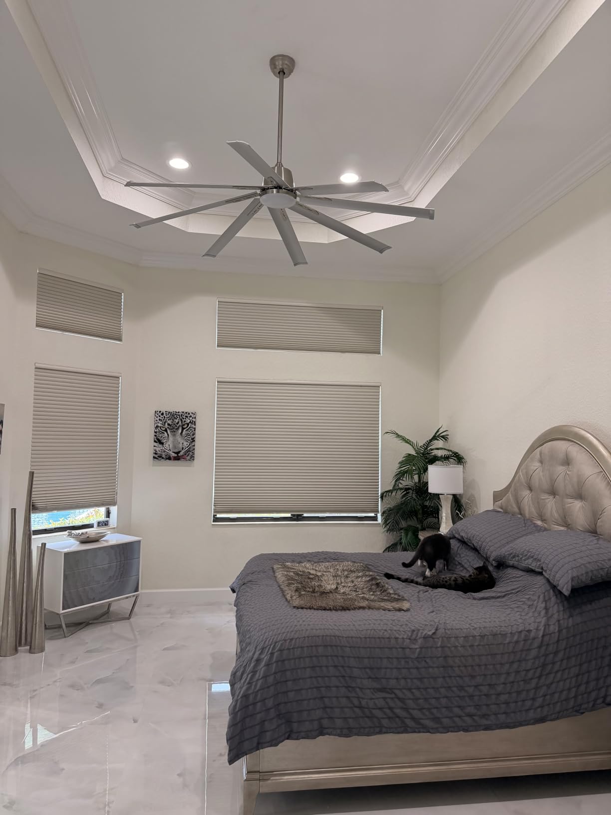 84Inch Industrial Ceiling Fan no Lights,8 Aluminum Blades, Brushed Nickel customer photo 1