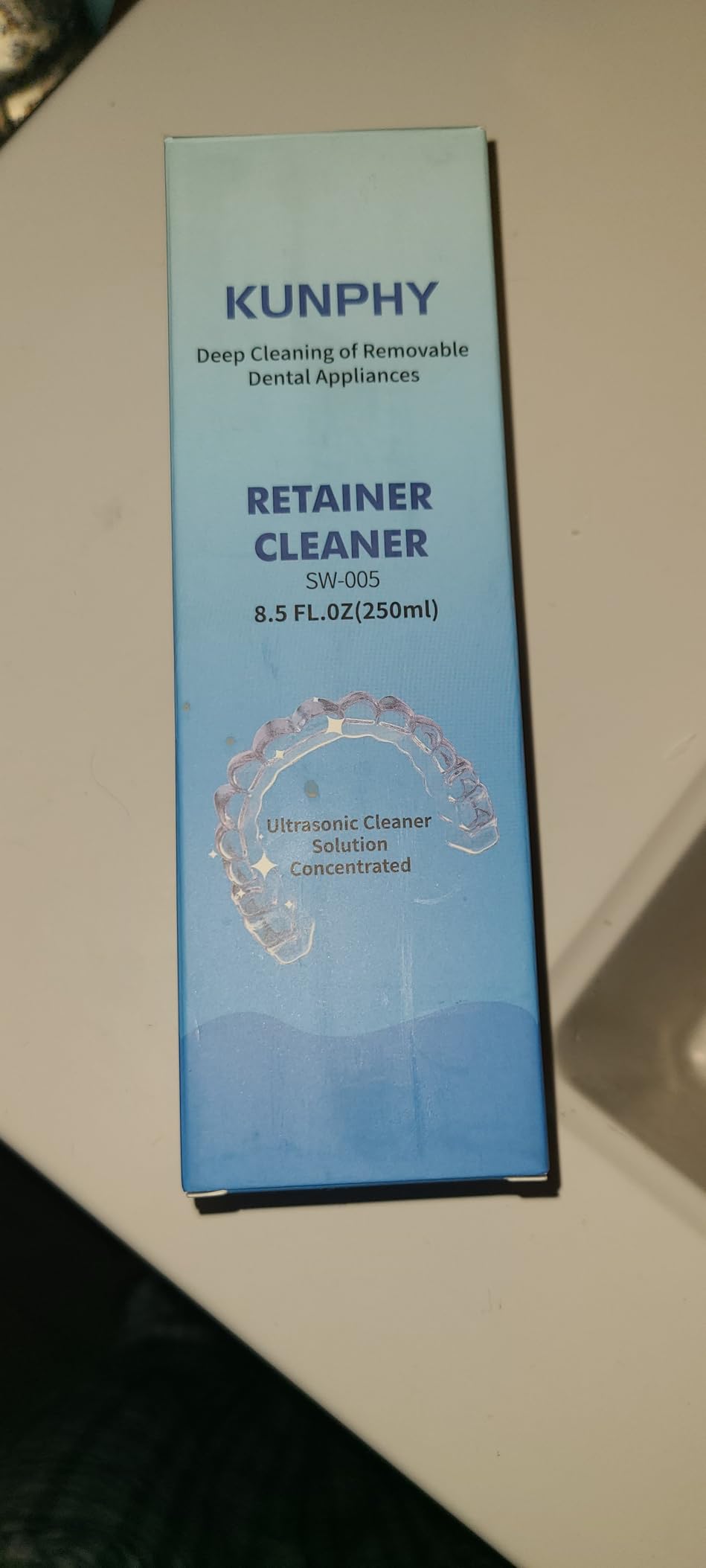 KUNPHY Ultrasonic Retainer Cleaner Machine, 48kHz Dental Cleaning Pod Home customer photo 2