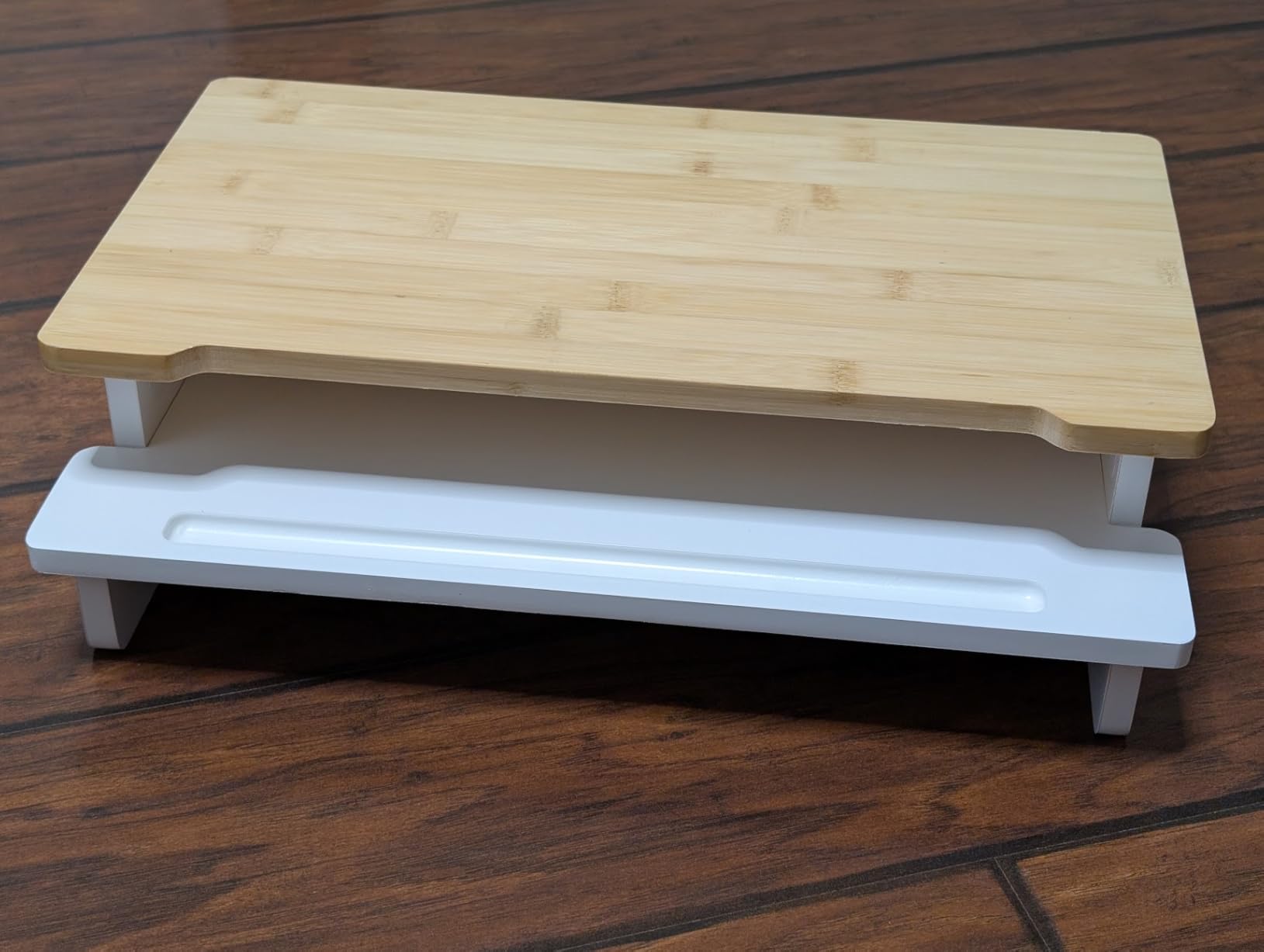 16.5” Bamboo Monitor Stand with Phone & Tablet Holder Desk Shelf customer photo 1