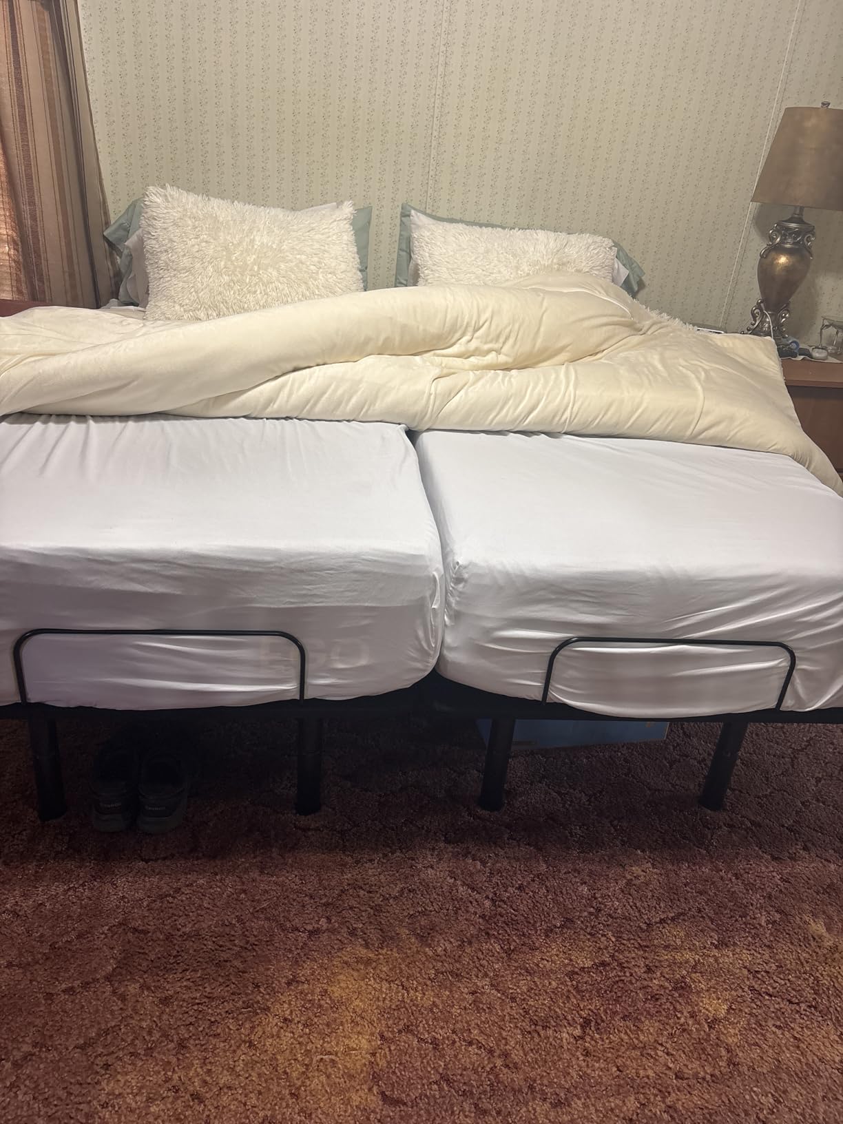 EGOHOME Twin XL Adjustable Bed Frame and 14