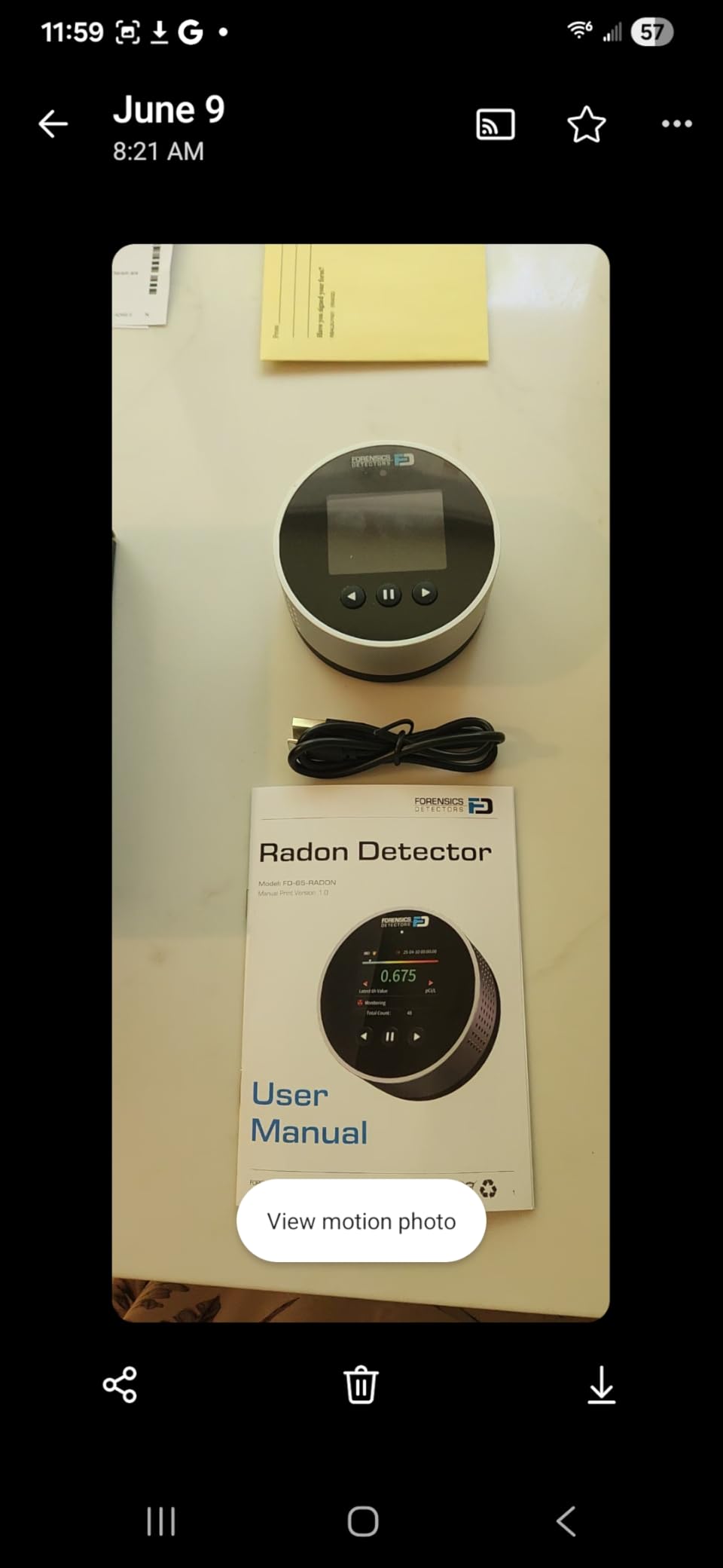 Radon Detector by Forensics | Home Use | Upgraded 20-Year Sensor Life | Version 2.0 | customer photo 1