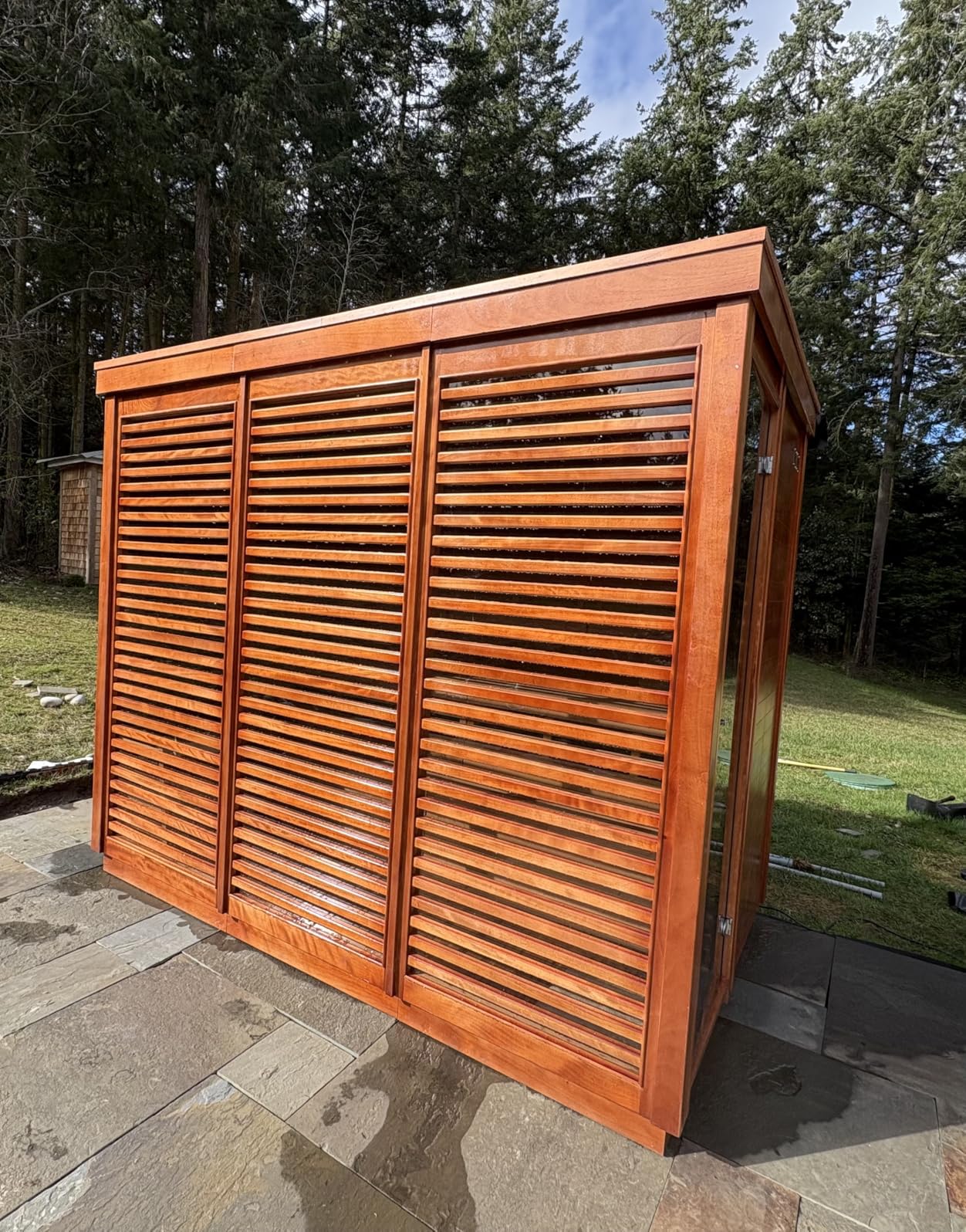 ZONEMEL Customize Outdoor Steam Sauna, Red Cedar,Hemlock, Multiple Sizes & Panel Options, Harvia Electric,Wood Stove, Single Double Bench, WiFi Option, Triple Waterproof System, (0-195℉) customer photo 2