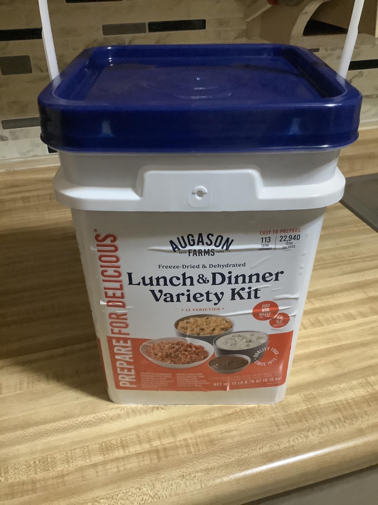 Lunch & Dinner Variety Kit Emergency Food Supply, 113 Servings, 25 Year Shelf Life - Dehydrated Meals, Survival Food Camping Essentials, 4 Gallon Bucket customer photo 2
