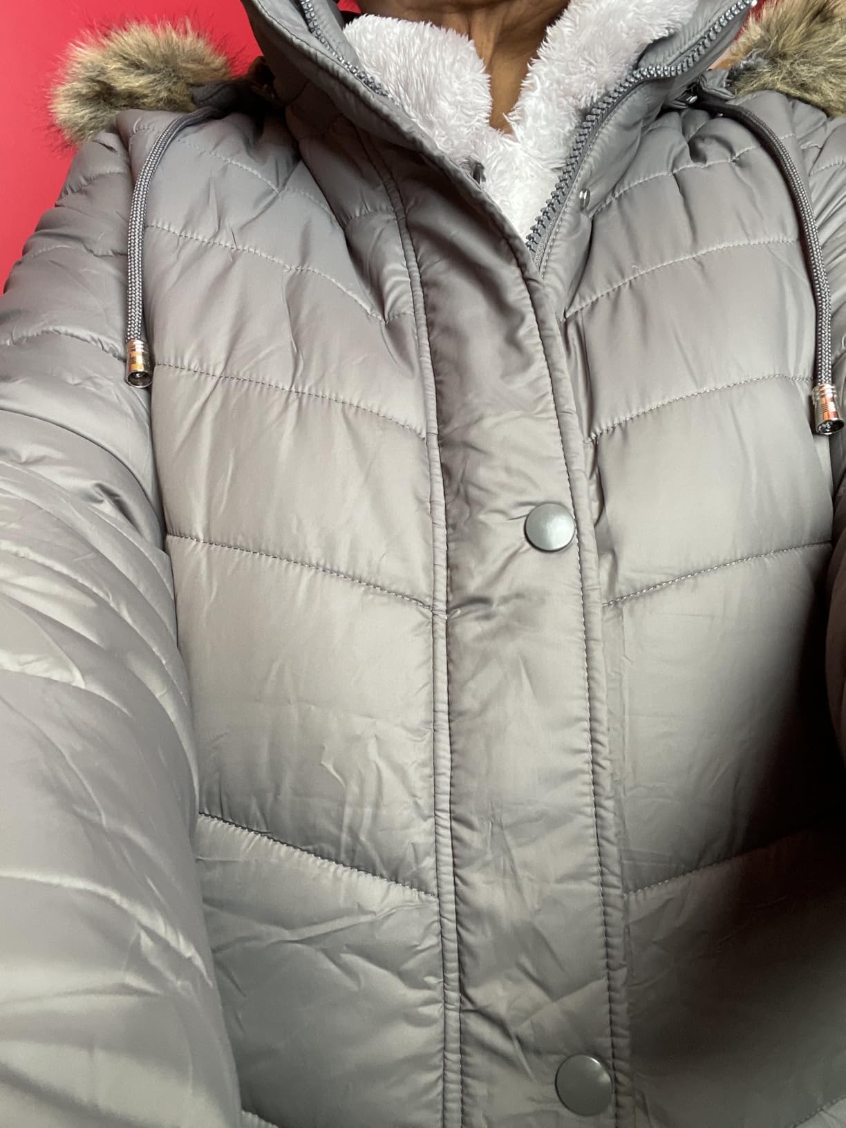 Women's Long Winter Puffer Coat Thicken Fleece Lined Down Jacket customer photo 1