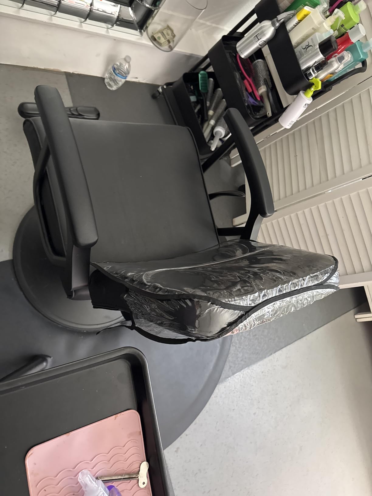 Baasha Premium Black Reclining Salon Chair with Removable Headrest, All-Purpose Hydraulic Barber Chair, Soft PU Leather, 360° Swivel, 135° Recline, Heavy-Duty Steel Frame, 330 lbs Capacity customer photo 1