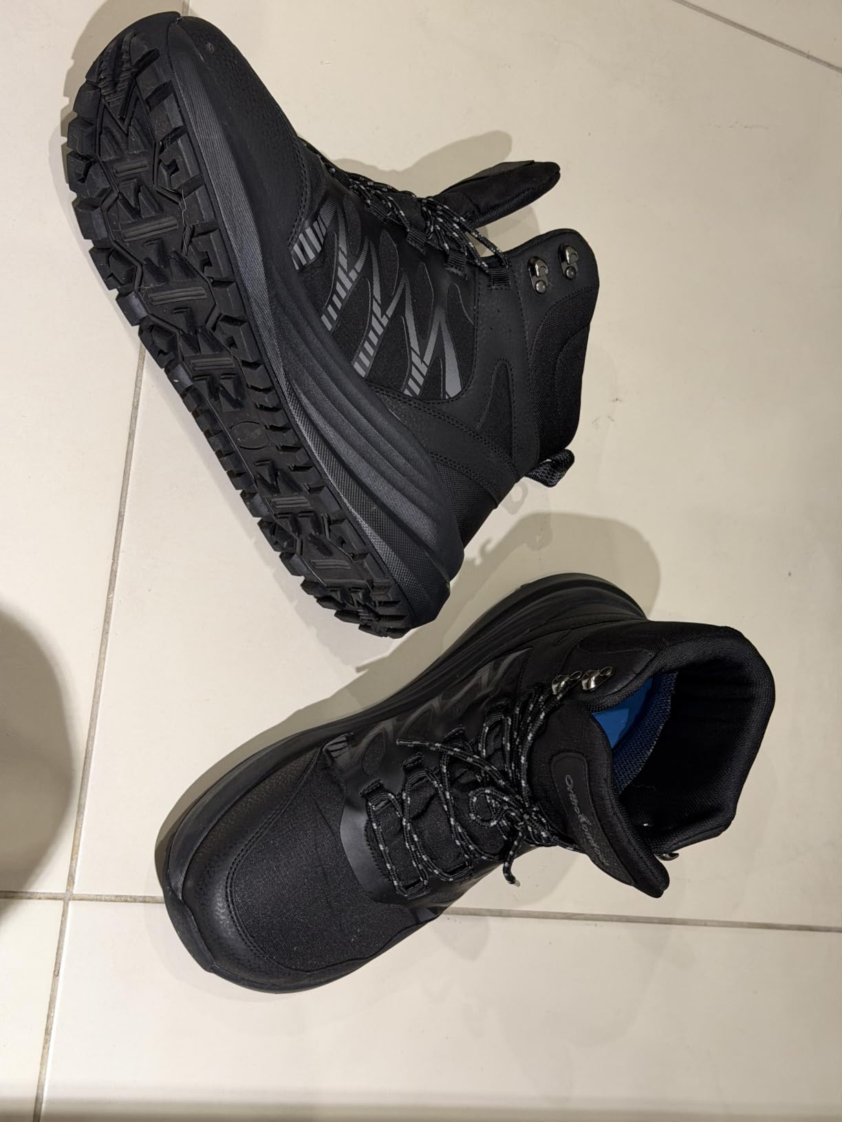 Men's Orthopedic Wide Waterproof Hiking Boots: Comfortable Plantar Fasciitis Work Walking Running Trekking Shoes, Orthotic Non Slip Adventures Ankle Support Trail Mid Boots for Foot Pain Relief customer photo 1