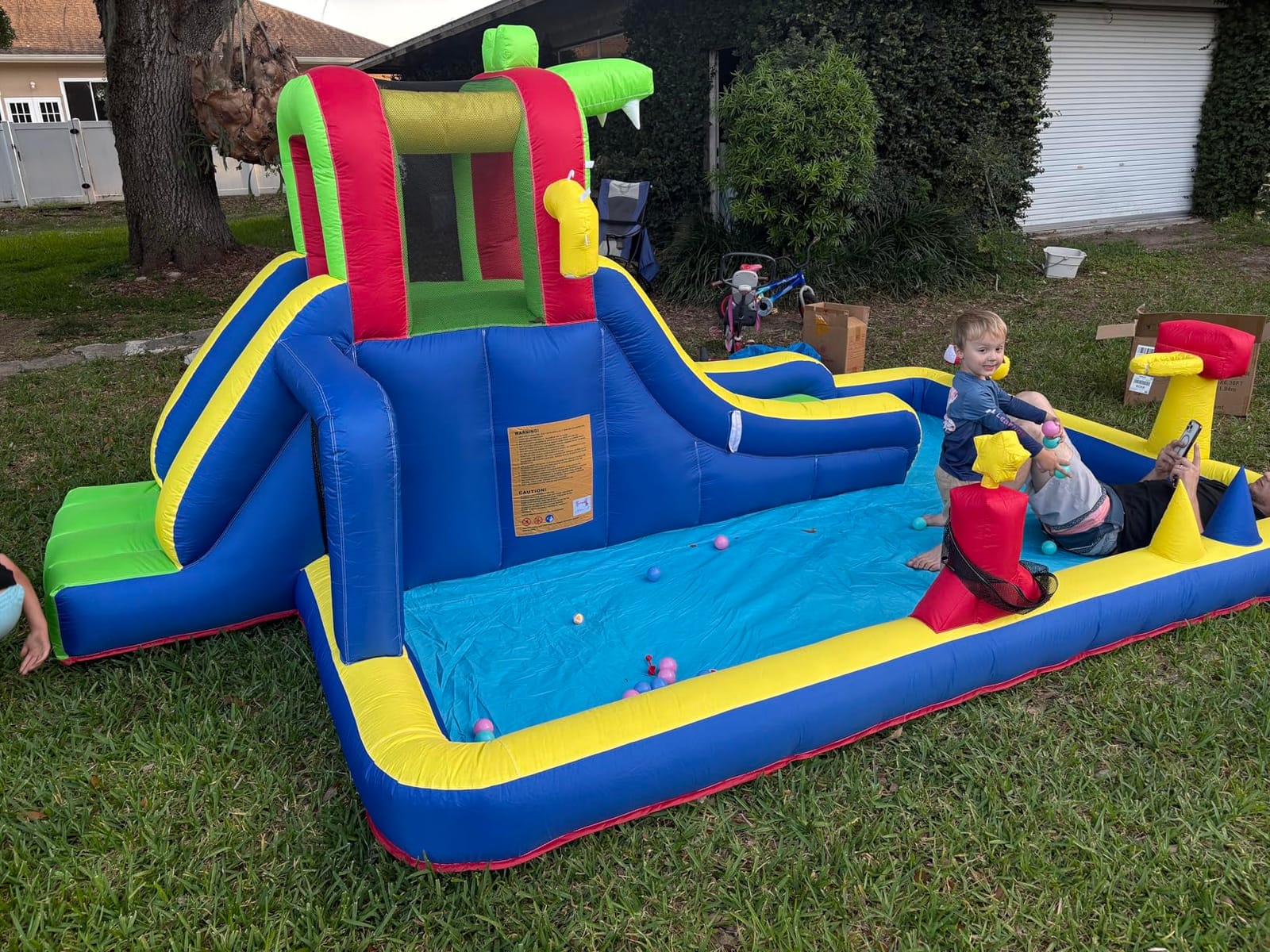 30FT Commercial Bounce House for Kids Adults (700lbs Capacity) (0.45mm Heavy Duty PVC) Inflatable Obstacle Course with Splash Pool/Double Water Slide/1100W Blower, Backyard Outdoor Party 30x8x8.2FT customer photo 1
