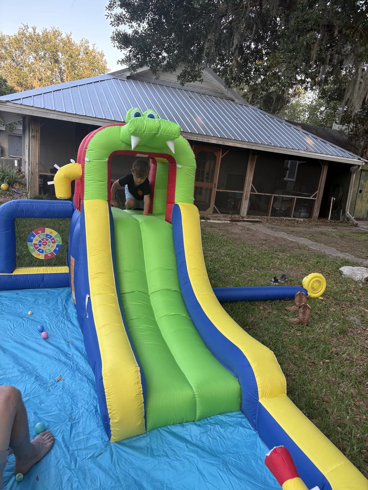 30FT Commercial Bounce House for Kids Adults (700lbs Capacity) (0.45mm Heavy Duty PVC) Inflatable Obstacle Course with Splash Pool/Double Water Slide/1100W Blower, Backyard Outdoor Party 30x8x8.2FT customer photo 2