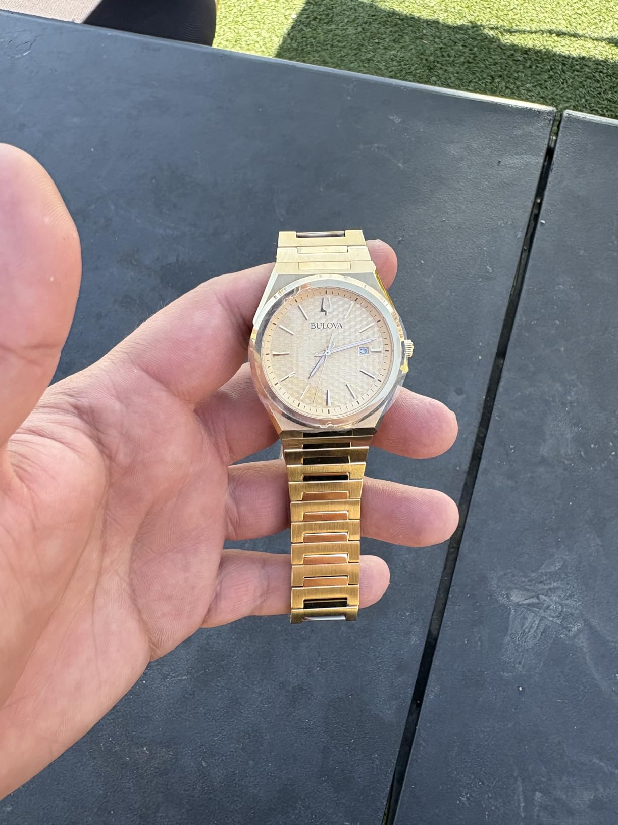 Bulova Mens Dress Classic Quartz Two Tone Stainless Steel Watch, Patterned Dial, 39mm customer photo 1