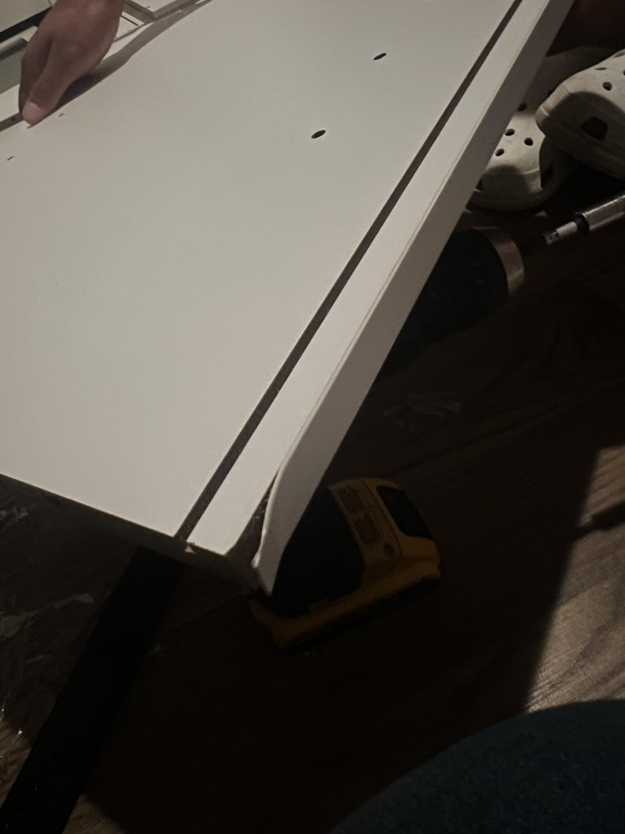 Paddie Manicure Table Nail Desk with LED Lamp & Light, Glass Cabinet Door Nail Table Station w/Dust Collector, Charging Station, Removable Acrylic Container, Cabinet and Drawer(Pink-New) customer photo 2