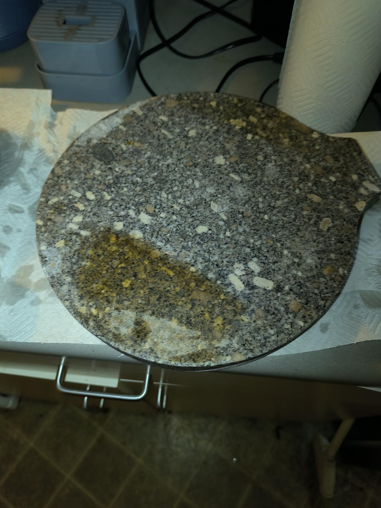 Natural Granite Stone Grain Mill Grinder with Wooden Stand customer photo 2