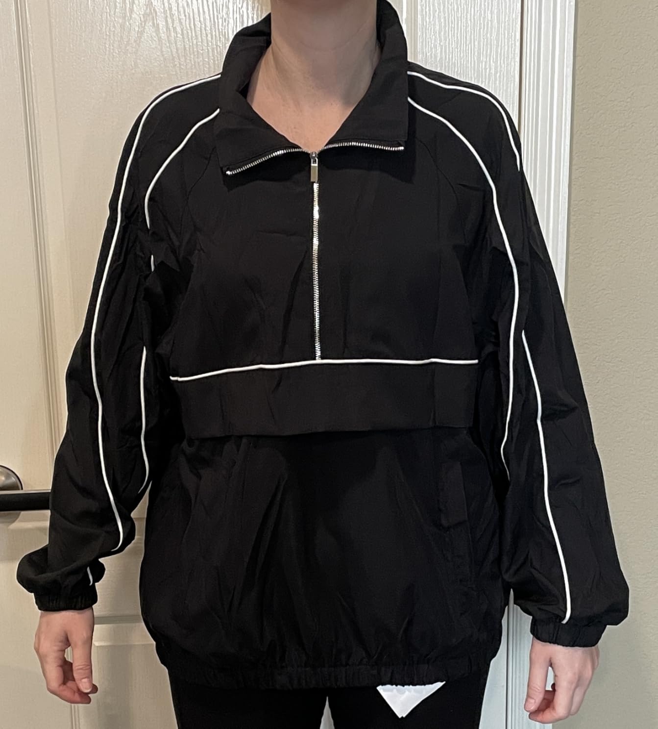 Fisoew Quarter Zip Pullover Women UPF 50+ Lightweight Windbreaker Jacket Running Hiking Outdoor Pullover with Pocket customer photo 2