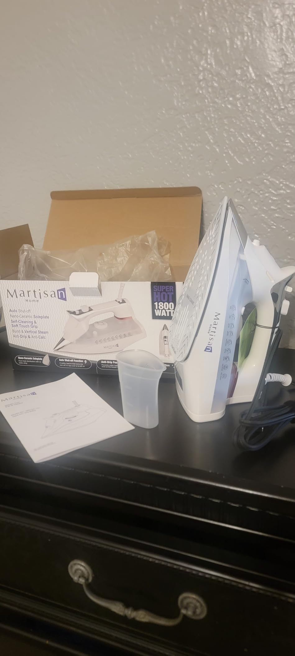Martisan Steam Generator Iron for Clothes, LED Steam Station, 1800W Power, 8 Bar Max Pressure, 1.9L Water Tank, 550g/min Steam Burst, Auto Off, Ceramic Soleplate, Fast Wrinkle Removal, Purple customer photo 1