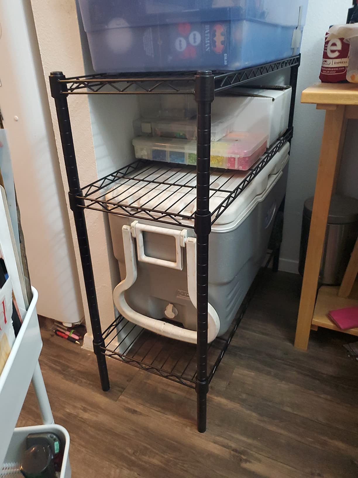 Whitmor 3 Tier Shelving Unit, Metal Storage Shelves, 400 lbs Capacity per Shelf, 1200 lbs Total, Durable Heavy Duty Shelf for Kitchen, Garage, Plant, 36