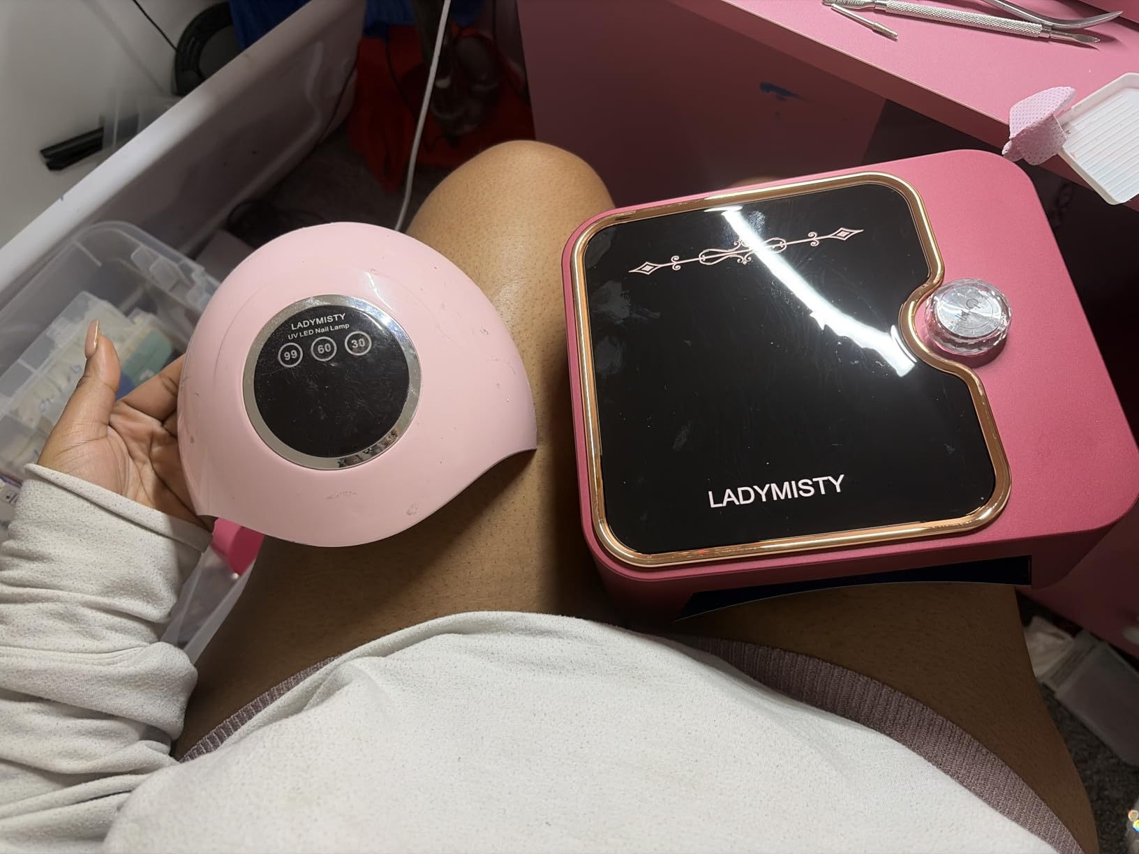 LadyMisty 268W Low Heat UV Nail Lamp Cordless, Fast Curing Rechargeable LED Nail Lamp with LCD Display & Knob, No Burn Professional Nail Dryer for Gel Polish Home Salon Gifts for Women customer photo 1