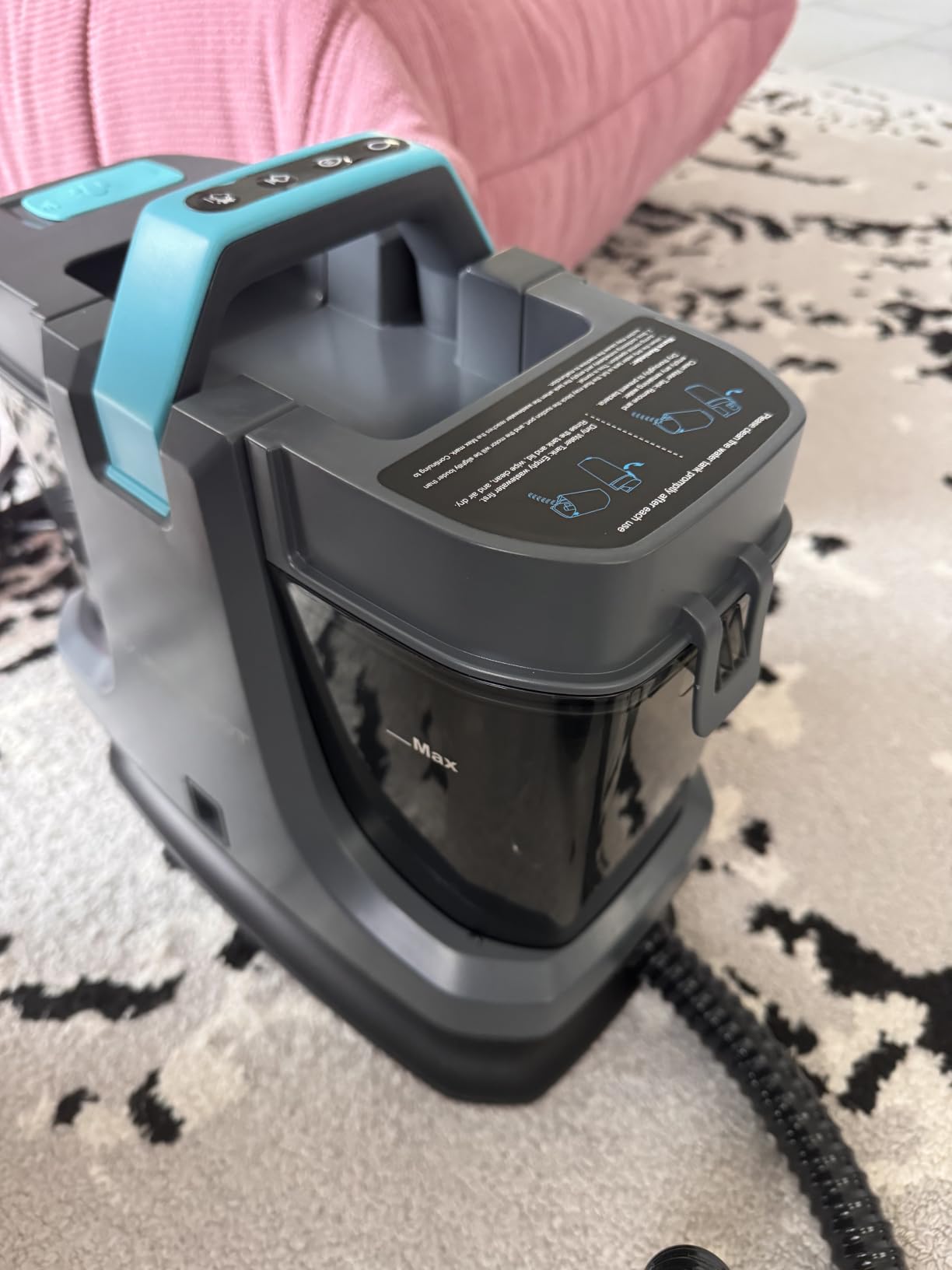 Starrybot Portable Carpet Cleaner with Steam, 18Kpa Spot Cleaner(Gray) customer photo 2