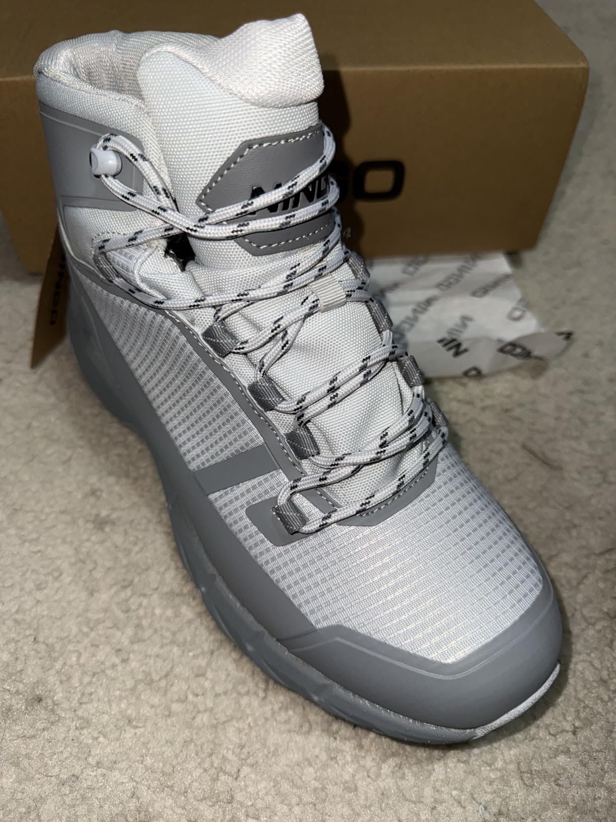 NINGO Men's Waterproof Wide Toe Box Hiking Shoes, Zero Drop Hiking Boots customer photo 2