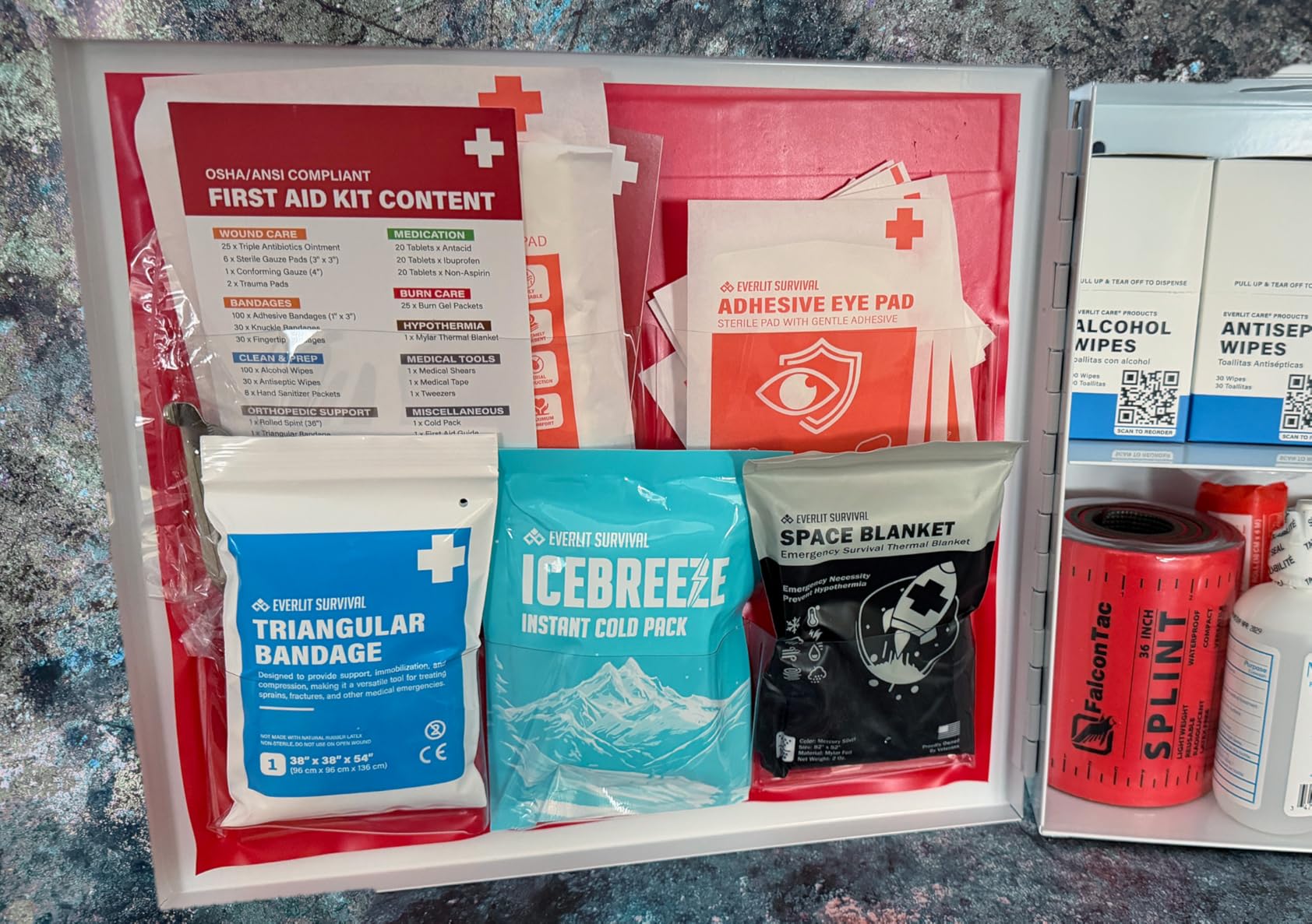 EVERLIT CARE 2-Shelf OSHA-Compliant First Aid Kit, ANSI Class A 50 Person Emergency First Aid Cabinet for Business, Job Site, Industrial Manufacturing Facility, Restaurant, and Kitchen customer photo 2