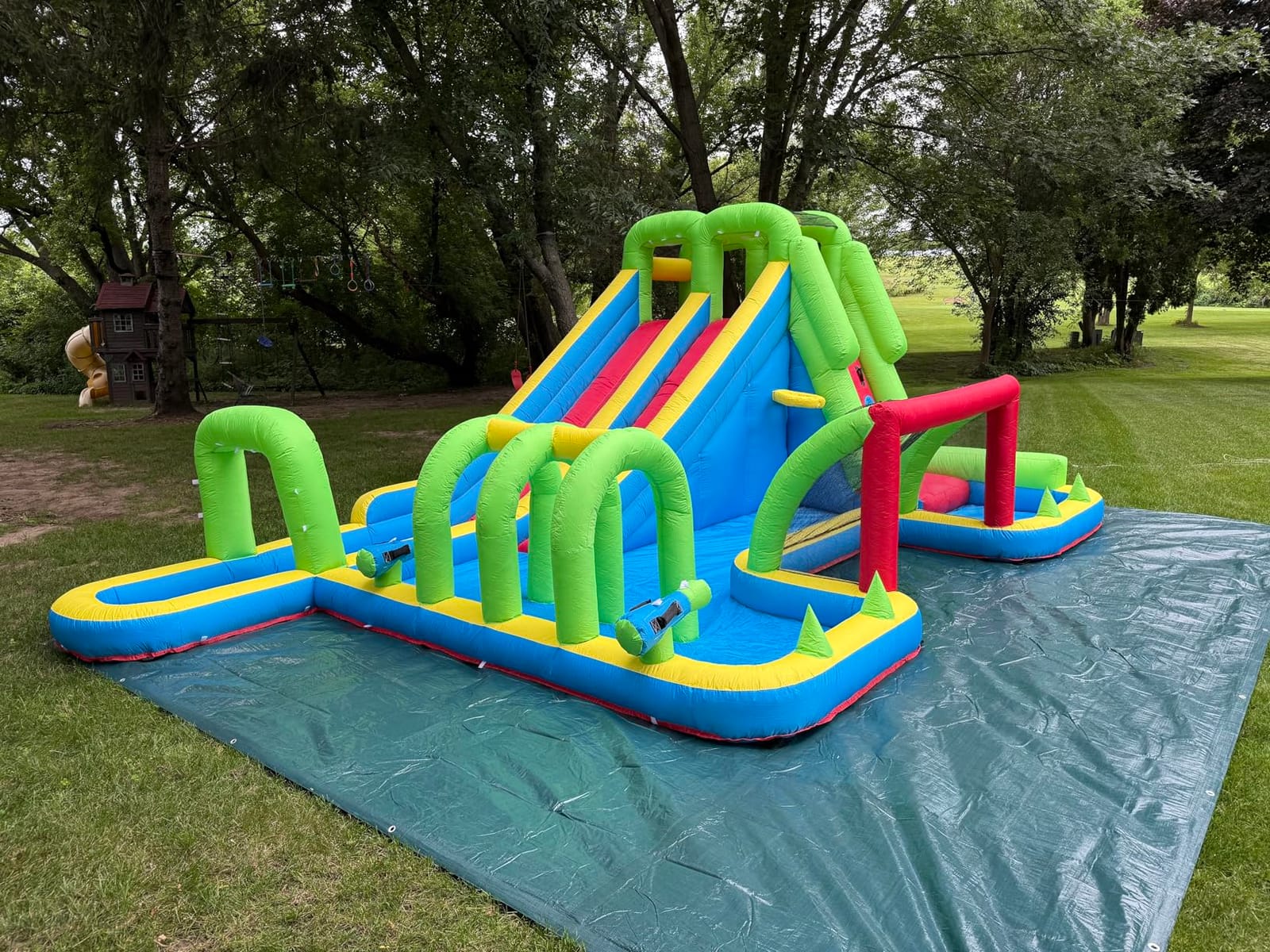 Albott Commercial Bounce House, Inflatable Bouncer with Air Blower, Jumping Castle with Slide, Outdoor Indoor Bouncy Castle with 100% PVC Material for Kids 3-12 (252×139×122in) customer photo 2