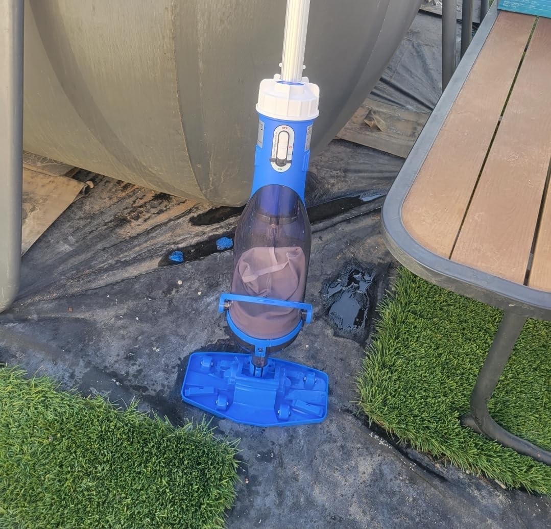 Cordless Pool Vacuum with Telescopic Pole, 18.5 GPM Powerful Suction, 1.5H Supercharge Technology, Handheld Pool Vacuum Cleaner for Above Ground/Inground Pools, Hot Tubs, Blue customer photo 1