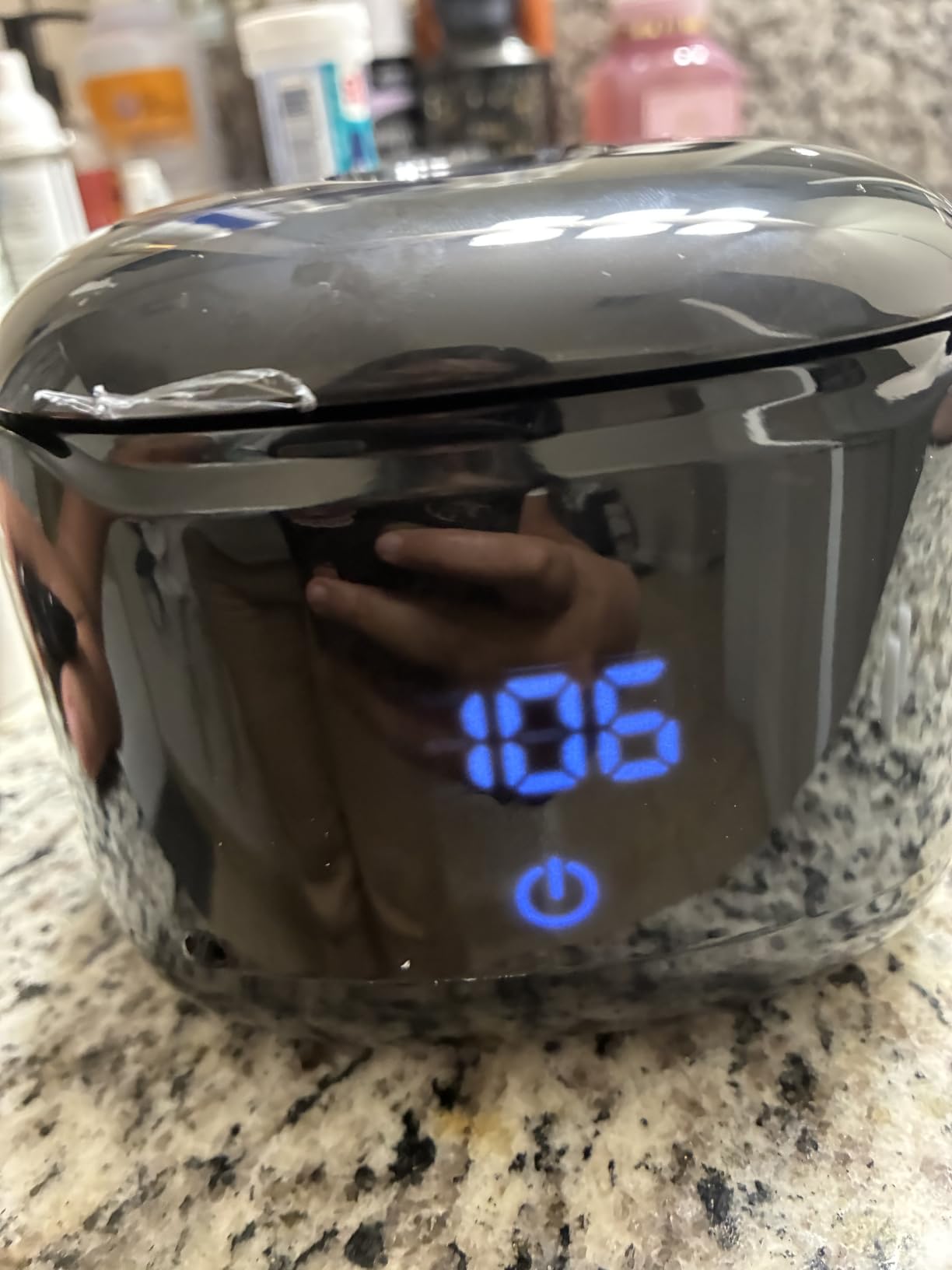 Ultrasonic Retainer Cleaner Machine, 49KHz 220ML Dental Cleaning Pod with Digital Timer, Deep Cleaning Ultrasonic Dentures Cleaner for Night Guards, Braces, Aligner, Toothbrush, Jewelry Black customer photo 2