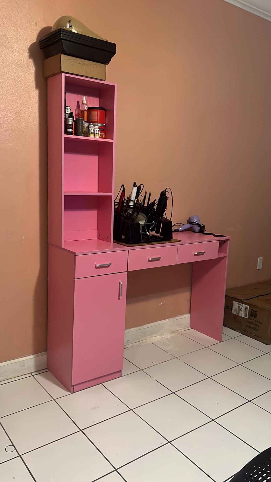 4ever2buy Salon Stations for Hair Stylist, Black Barber Hair Salon Station customer photo 1