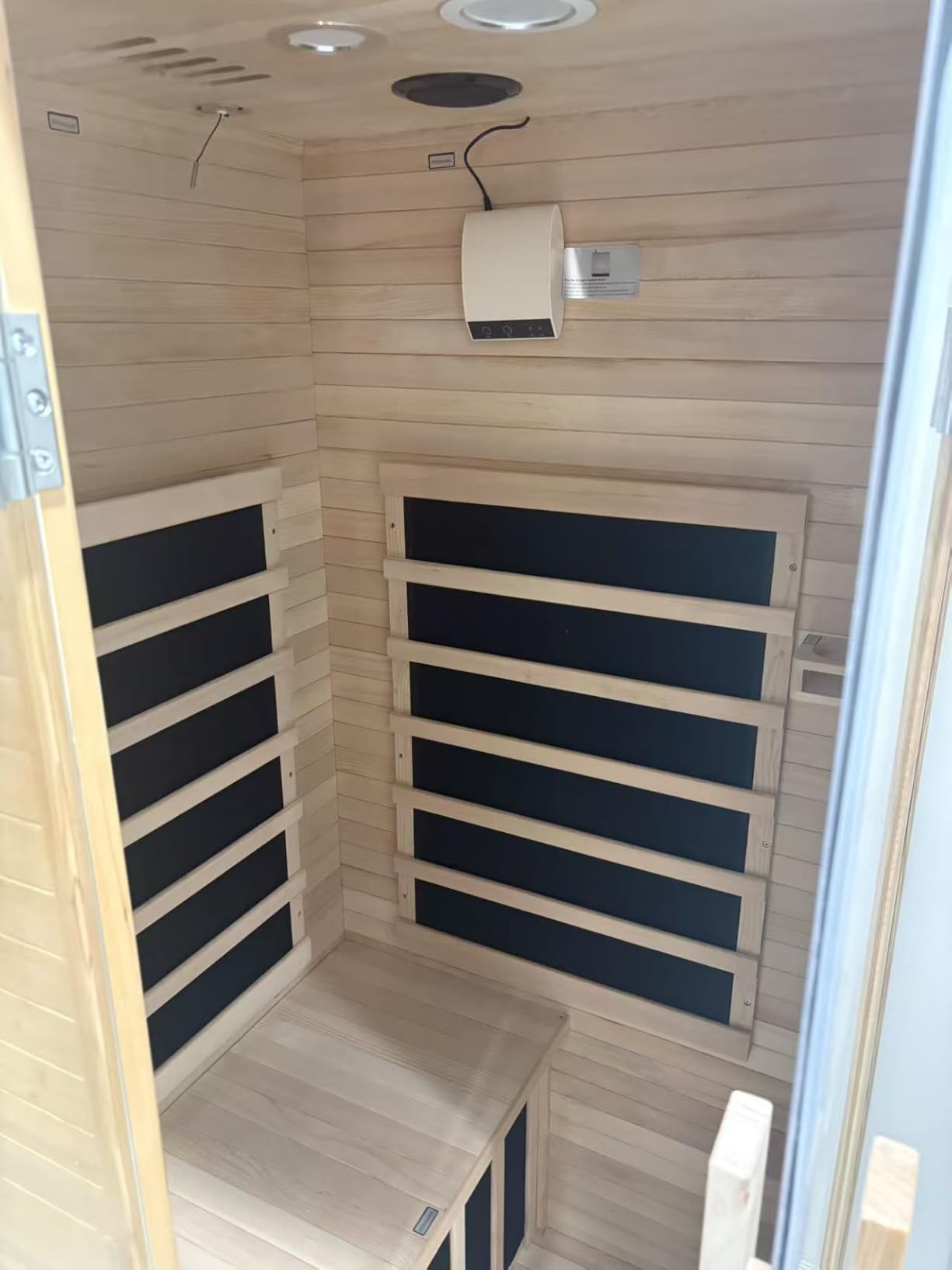 Outdoor Sauna, 4-6 Person Tradition Wood Dry&Steam Sauna with Sauna Stone, 220V/6KW Electric Heater customer photo 1