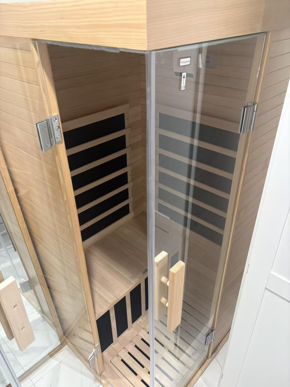 Outdoor Sauna, 4-6 Person Tradition Wood Dry&Steam Sauna with Sauna Stone, 220V/6KW Electric Heater customer photo 2