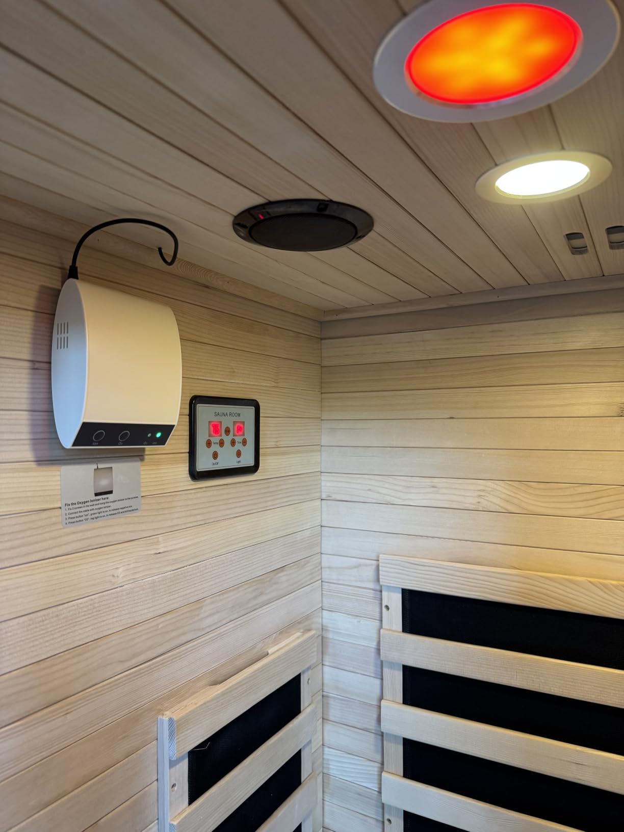 Aoxun Outdoor Barrel Sauna, 4-6 Person Traditional Solid Wood Sauna, Dry＆Steam Sauna with Sauna Stove, 220V/6KW Electric Heater, Sauna Stone customer photo 2