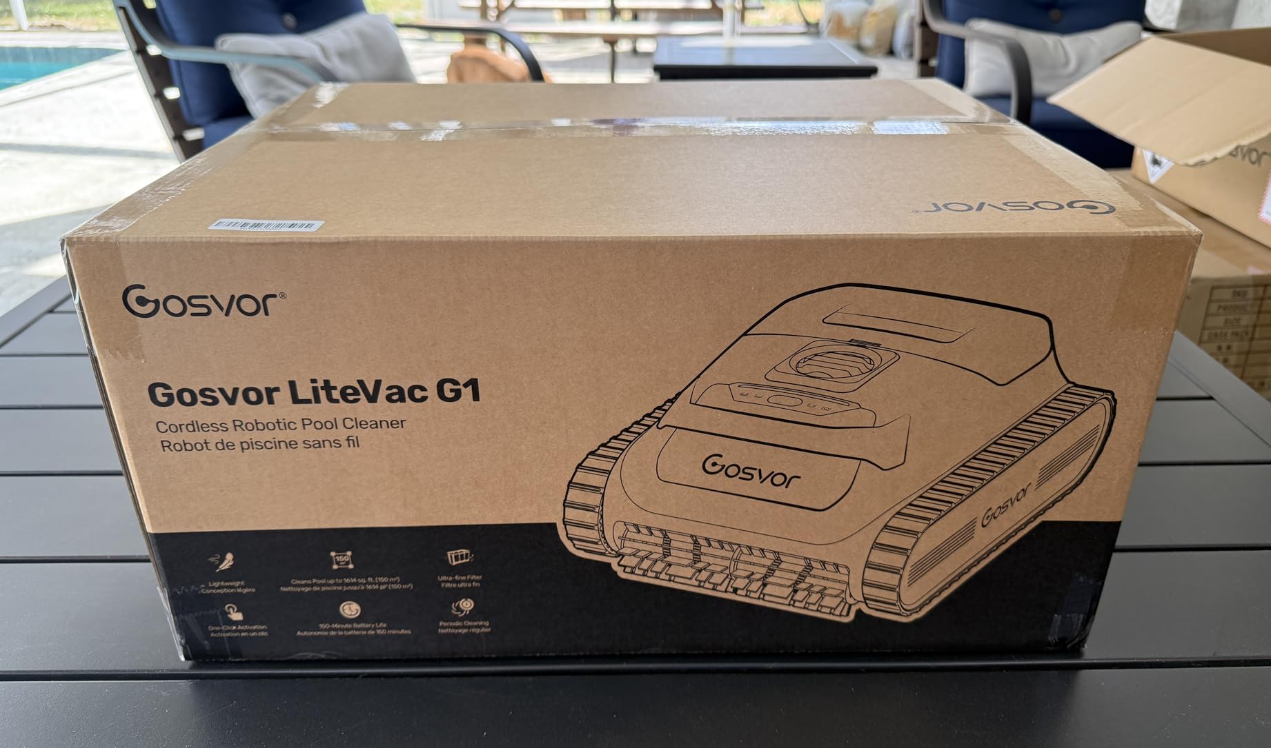 (2026 Upgrade) Gosvor Pool Vacuum LiteVac G1, Wall & Waterline & Shallow Area Cleaning, Up to 200-Min Runtime, Ultra-fine Filter, 15.2 lbs, Smart Navigation & App, for Pools up to 2153 sq.ft, Orange customer photo 1
