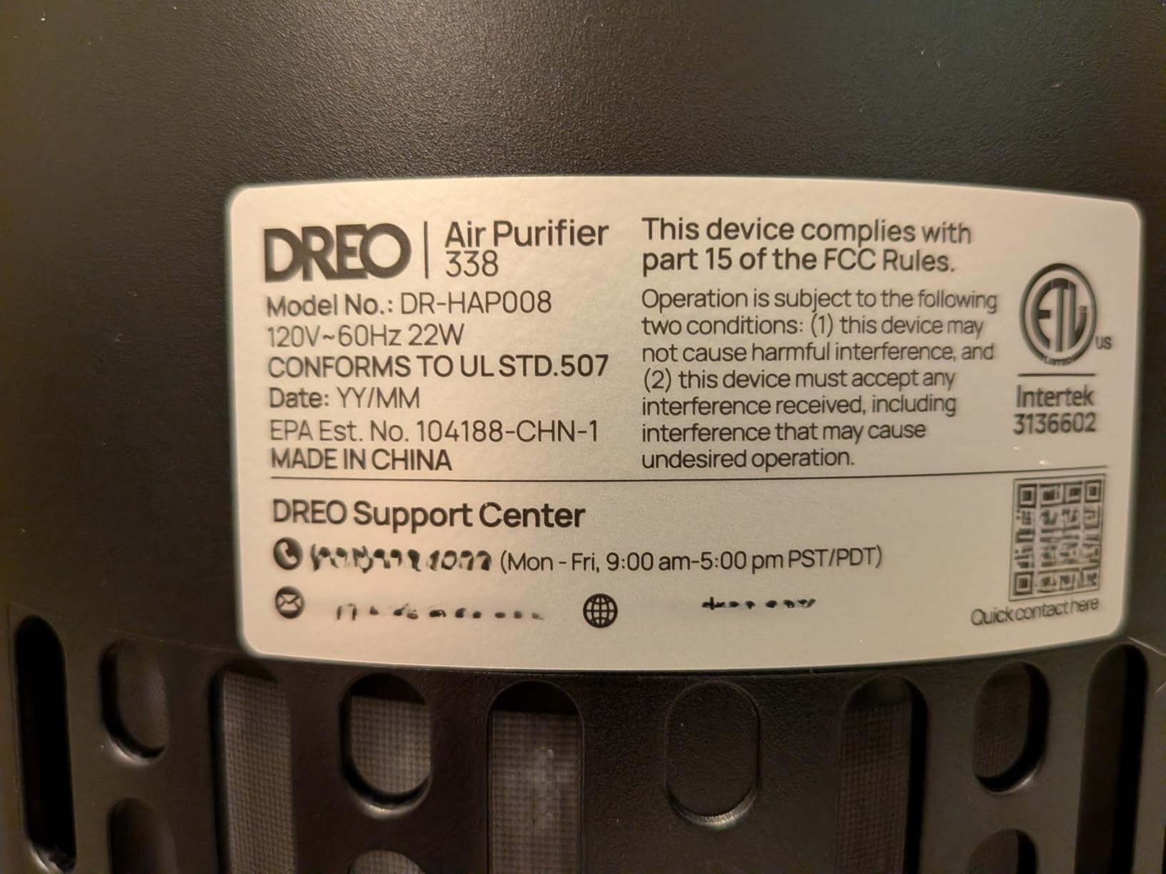 DREO Air Purifier for Home, HEPA Sleep Mode, AHAM VERIFIDE Air Purifiers for Bedroom, Pets, Smoke, Dust, Pollen & Odors, PM2.5 Monitor, Auto & Turbo Mode, 4 Speeds, Scent Diffuser, DR-HAP008(Dreo 338) customer photo 1